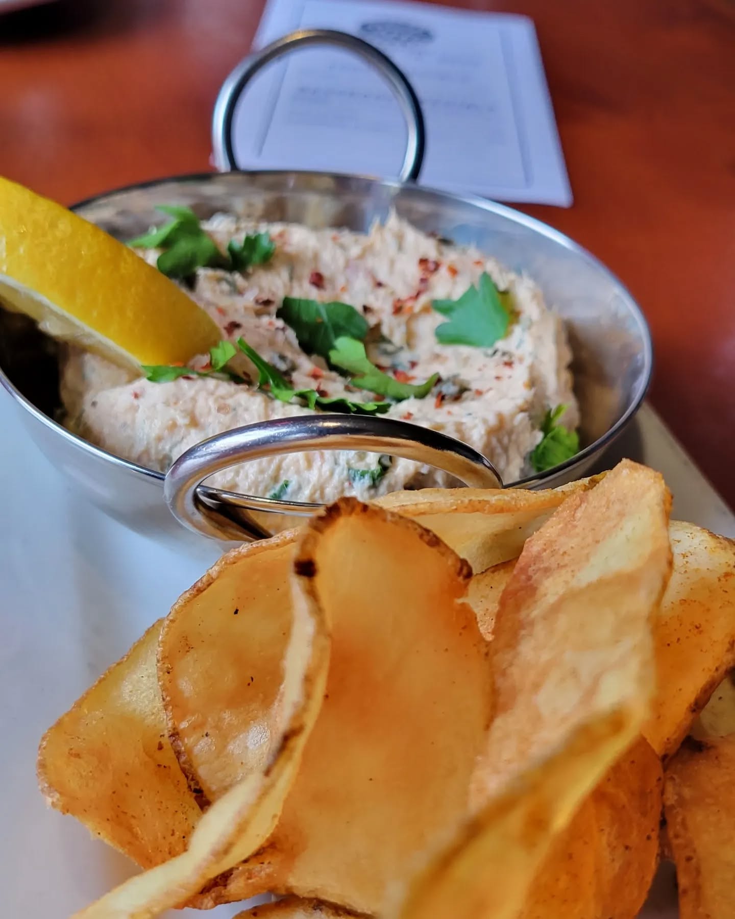 Smoked New England Clam Dip. Fresh Dill. Aleppo Chili Flake. East Bay Chips.
#clams #massachusetts #dip #chips #fresh #cheflife #newenglandfoodie #chef #newenglandfood #newengland #bostonfoodies #ctfoodie #food #foodporn #delicious #eastcoastfoodie #instafood #foodstagram #foodiesofinstagram #eats #newenglandfoodies #bostonfoodie #newenglandliving #yummy #newenglandeats #newenglandlife #foodphotography #downeast #scratch #scratchkitchen