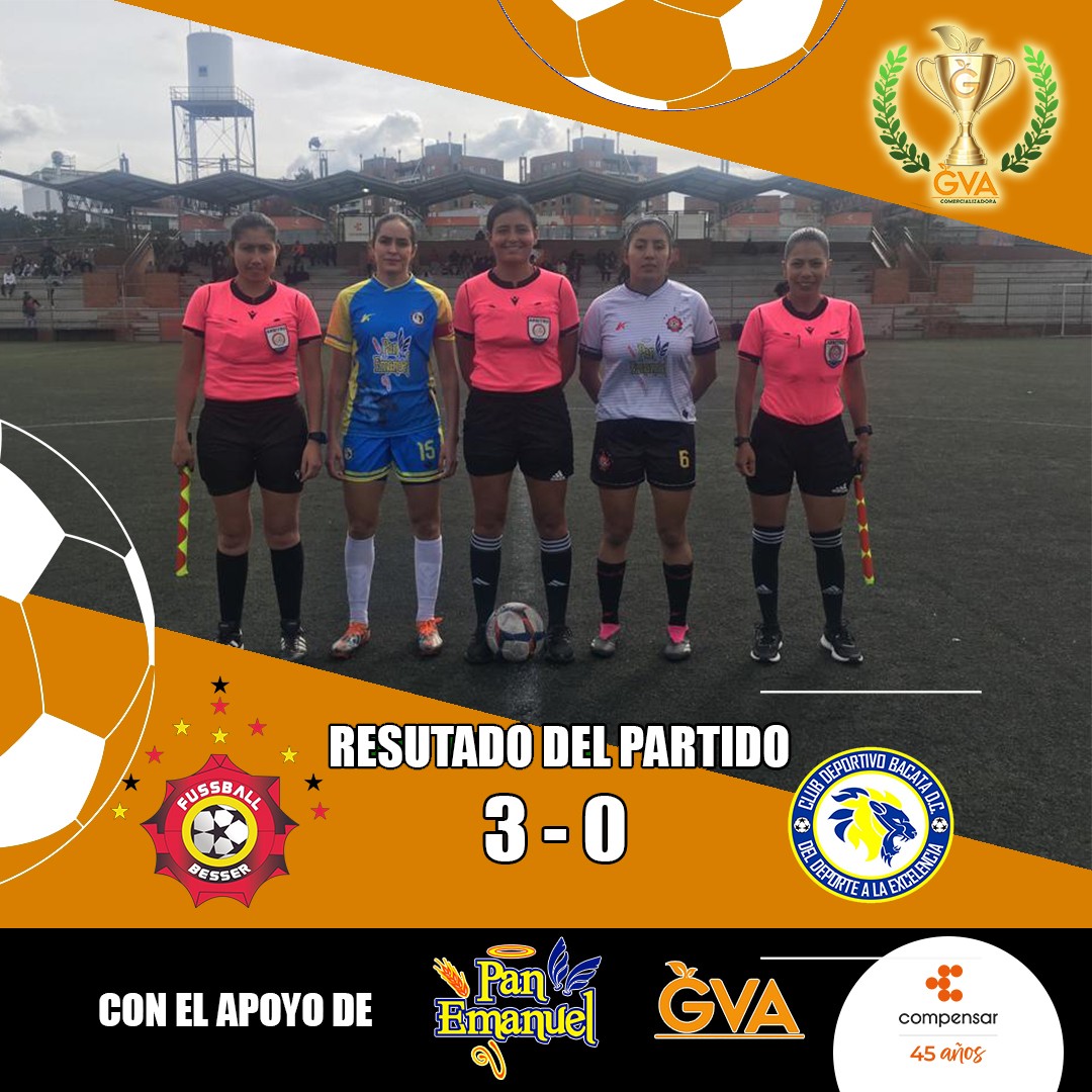 Final del primer partido en el cual @besserfc se lleva los tres puntos y se clasifica a la siguiente fase 🎉 dejando @clubdeportivobacatadc campeon de la II edicion eliminado.
@panemanuelbogota @deportescompensar @balonesgolary @vivetvcolombia @gatoradecolombia
#juntoshacemosunmundomejor #futbolfemenino #futbol #femenino