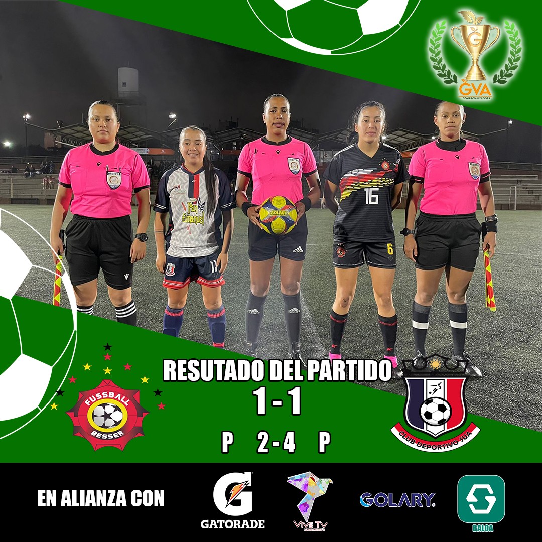 Resultado de la segunda semifinal!!
@clubdeportivosua desde el punto penal con definicion y atajadas de infarto se lleva la victoria y pasa a disputar la GRAN FINAL de la III edición de Copa GVA 💥 el sábado 26 de agosto en el estadio de Compensar AV 68 💪🏼
Felicitaciones por el gran trabajo como equipo y a @angram10 por seguir y confiar en el proceso de las chicas 🎊🎉
@panemanuelbogota @deportescompensar @balonesgolary @vivetvcolombia @gatoradecolombia
#juntoshacemosunmundomejor #futbolfemenino #futbol #femenino