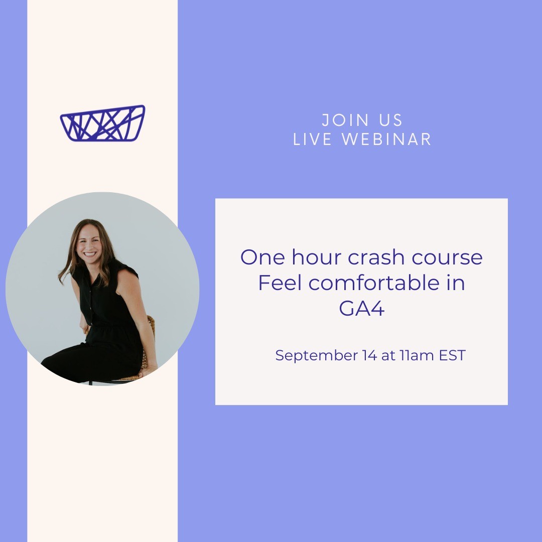 Join us on September 14th for a free crash course in GA4.
Register at link in bio or at nestanalytics.io/webinars