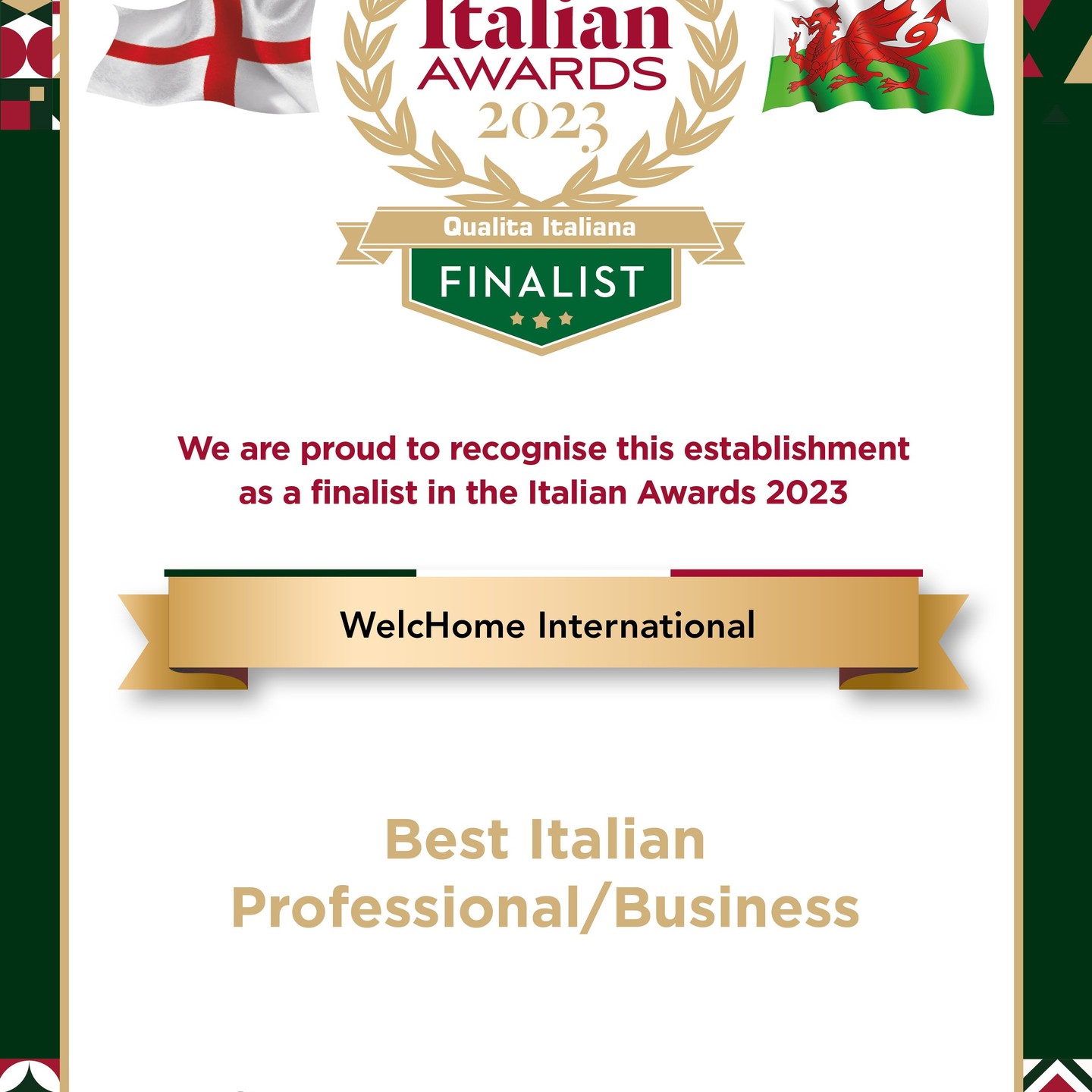 Thanks to all our Clients!!! We are honoured to announce that we are making it to the final of the #Italianawards2023 as #bestprofessionalbusiness
#welchomeinternational #propertyfinder #business