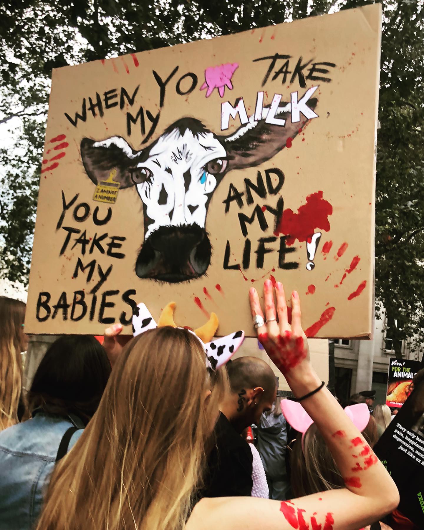Amazing time today marching with so many incredible, compassionate people at the #nationalanimalrightsmarch 💚
#vegan #govegan #veganfortheanimals #veganactivism #meatismurder #animalrights #notyourmomnotyourmilk #london #ukvegans #animalsdonotwanttodie #openthecages
