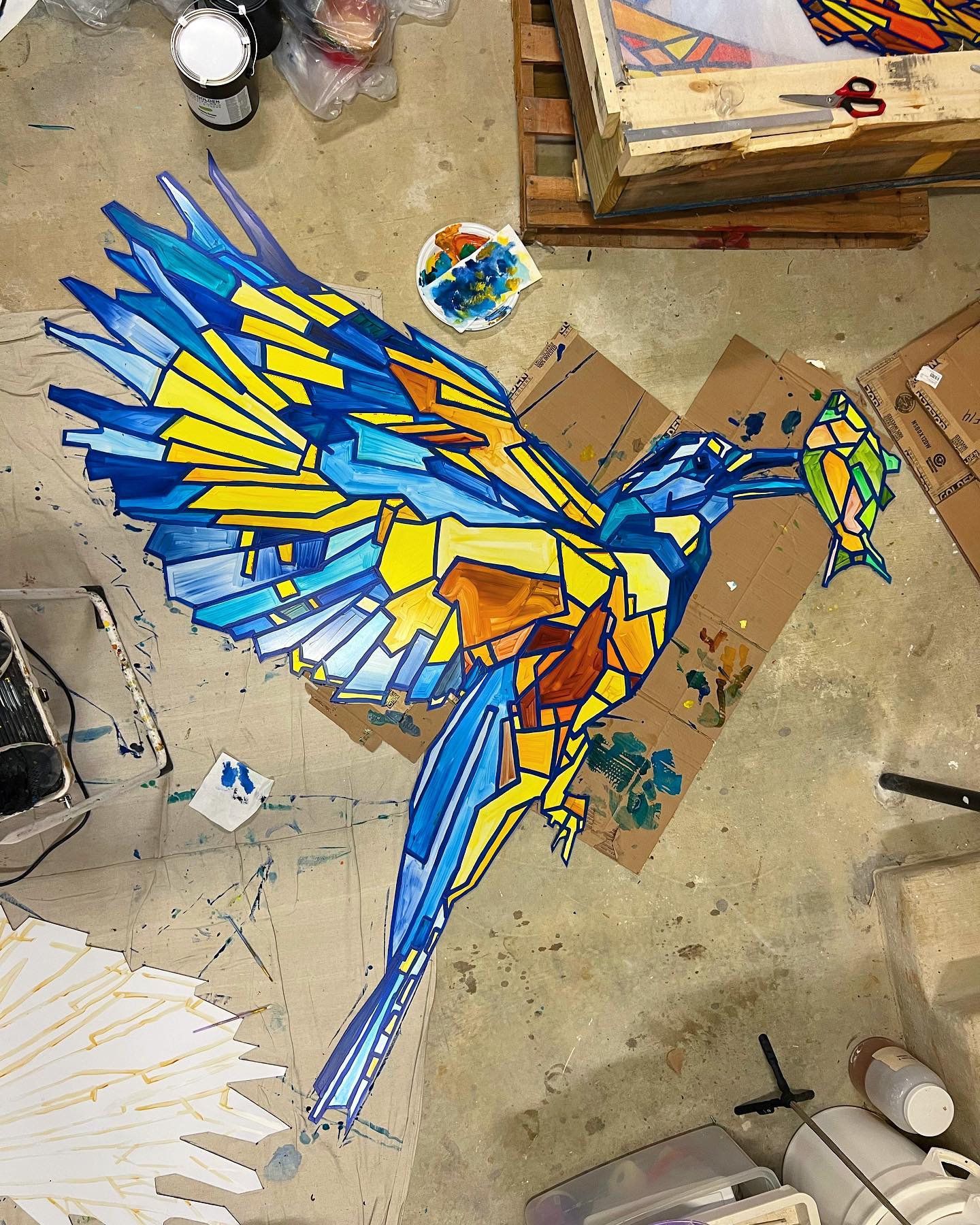 Check back in later, gone fishing 🎣 Loving this Belted Kingfisher for my upcoming Boston art installation!! 😊
.
.
.
#publicart #artinstallation #bostonart #bosart #dmvart #dmvartist #fineart #communityart #birdart #kingfisher #beltedkingfisher #mural #graffiti #goldenacrylics #bostonartist #dcart #pgcountyartist #animalart