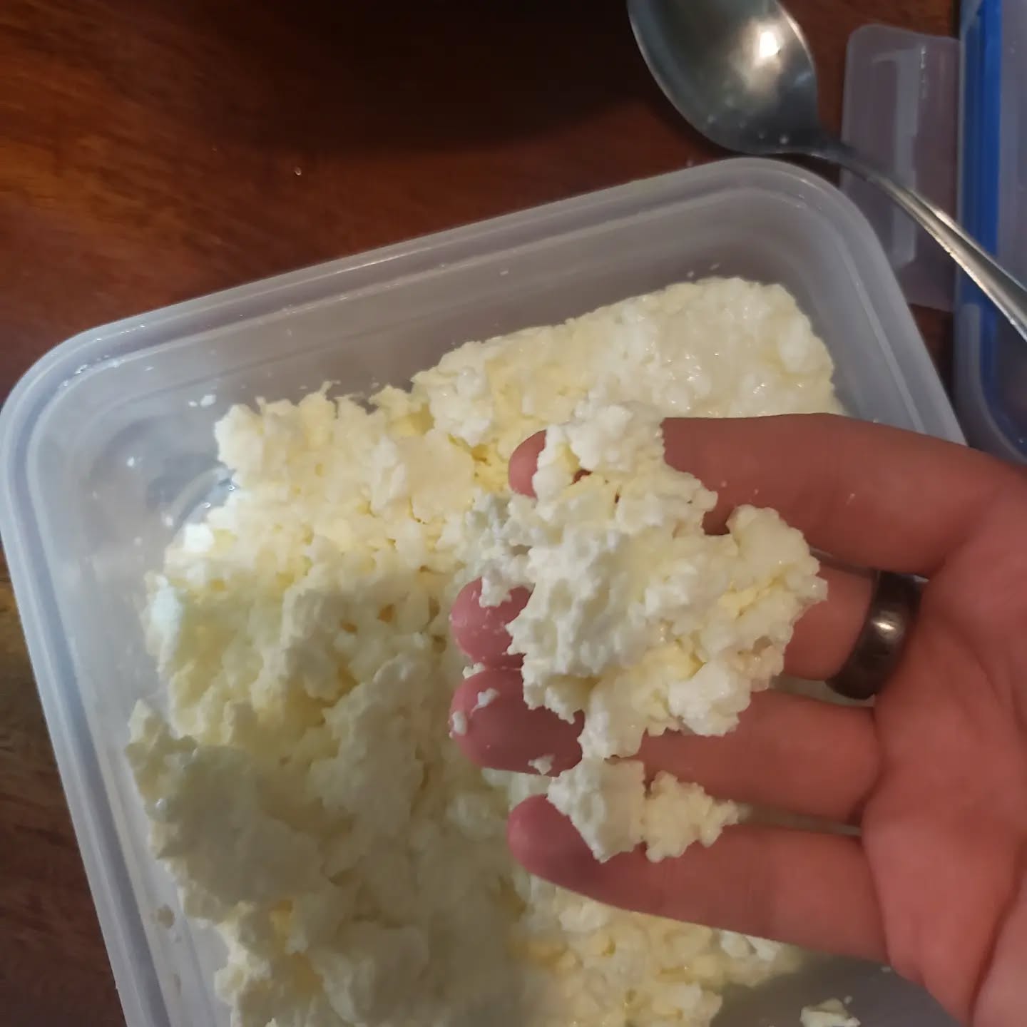 Raw homemade cottage cheese I used to make a "ketovoire" lasagna last night. It was a huge hit and success. #thisafricanhomestead #thisafricanhomesteadkitchen #rawdairy