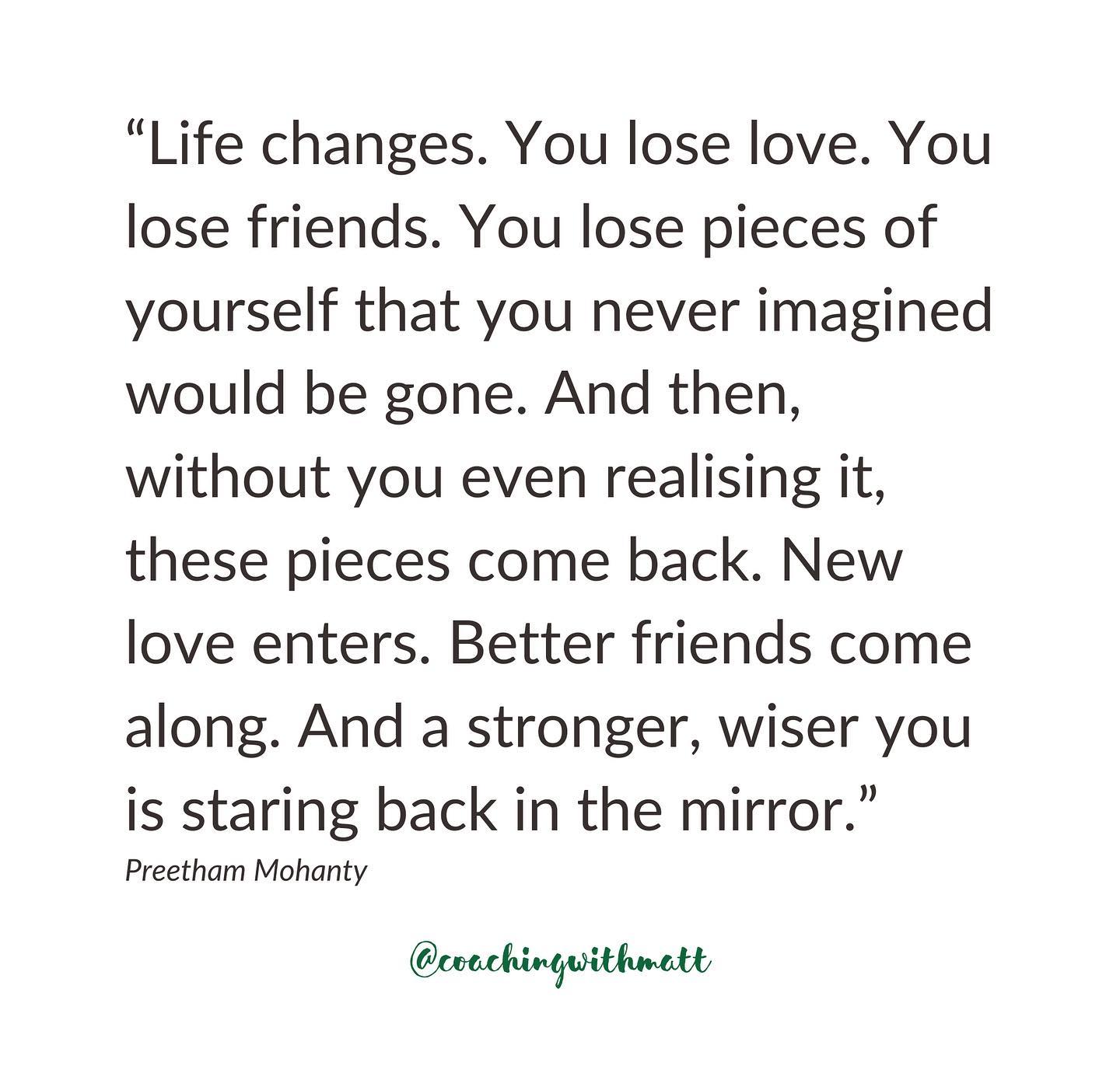 I’m not sure if there’s something in the air, but lately, nearly everyone I know (myself included) is going through some kind of turmoil or major life challenge. These words really resonated. Sometimes hope - and trust in ourselves - are all we have left.
#coachinglife #staystrong #headupheartout