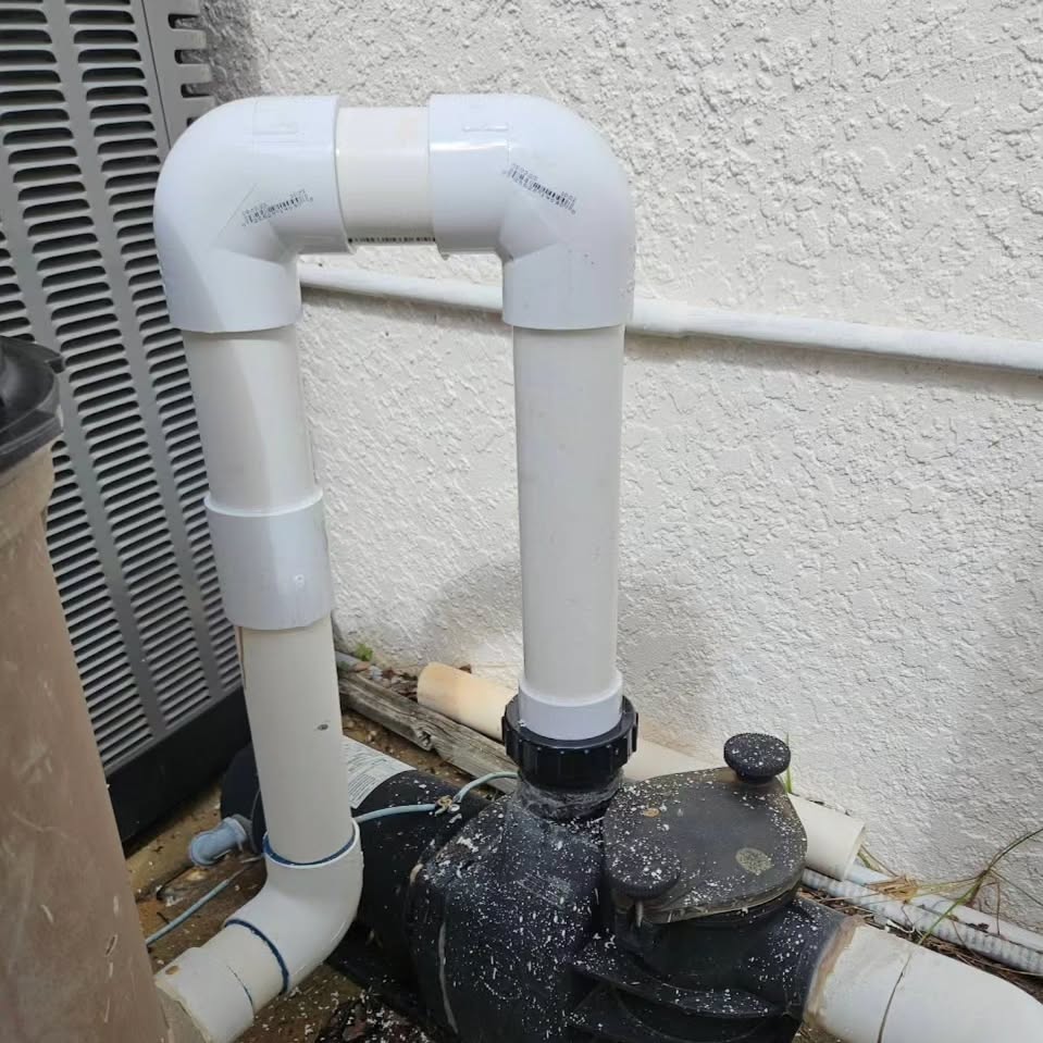 Hump Day Pool Fixing. 
Small water leaks can lead to larger water bills. Heat proof outlet fitting and chlorinator install to stop water loss on this equipment.