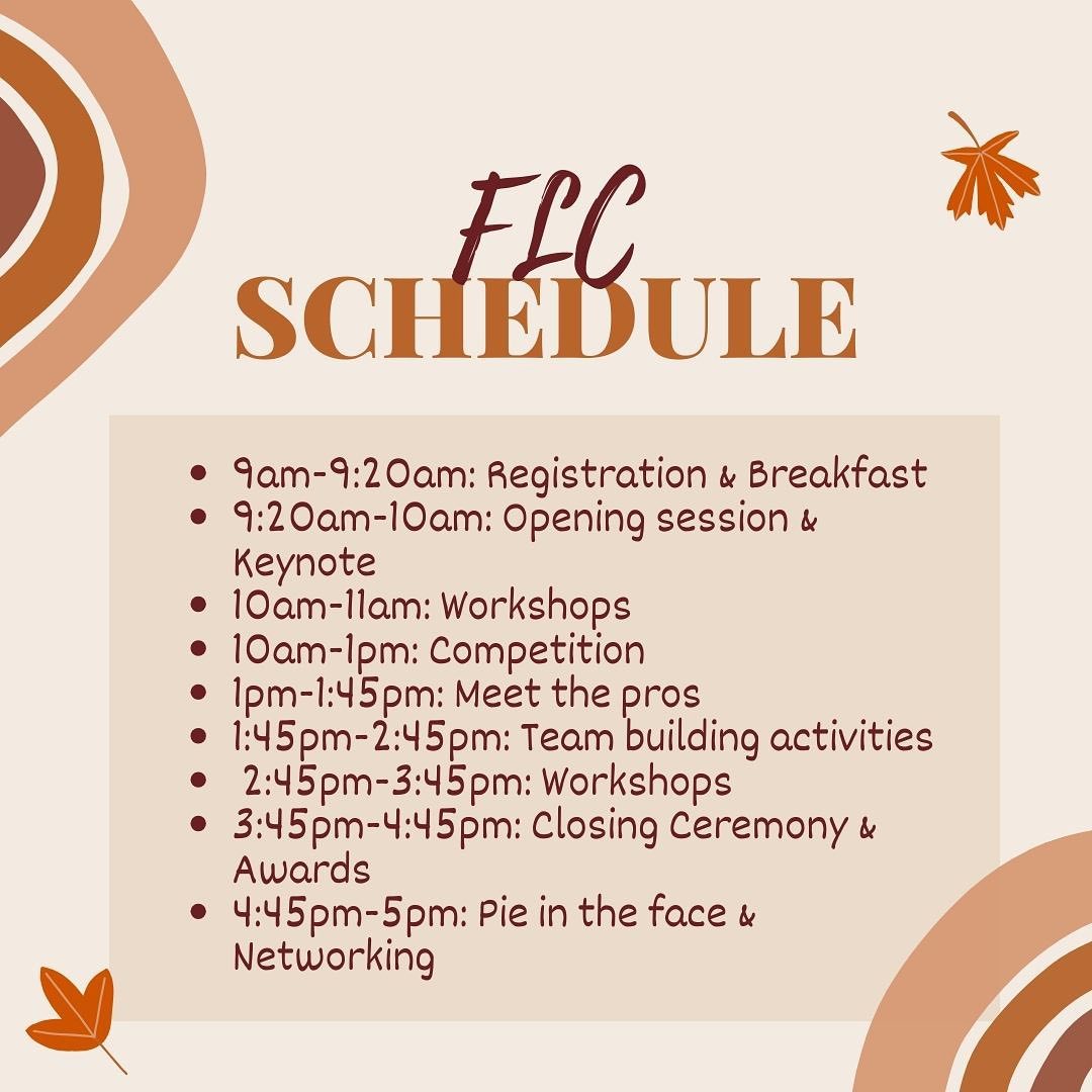 We are looking forward to seeing you all in just 10 shorts days! Here is the schedule of events to expect at this years Fall Leadership Conference. 💛💛