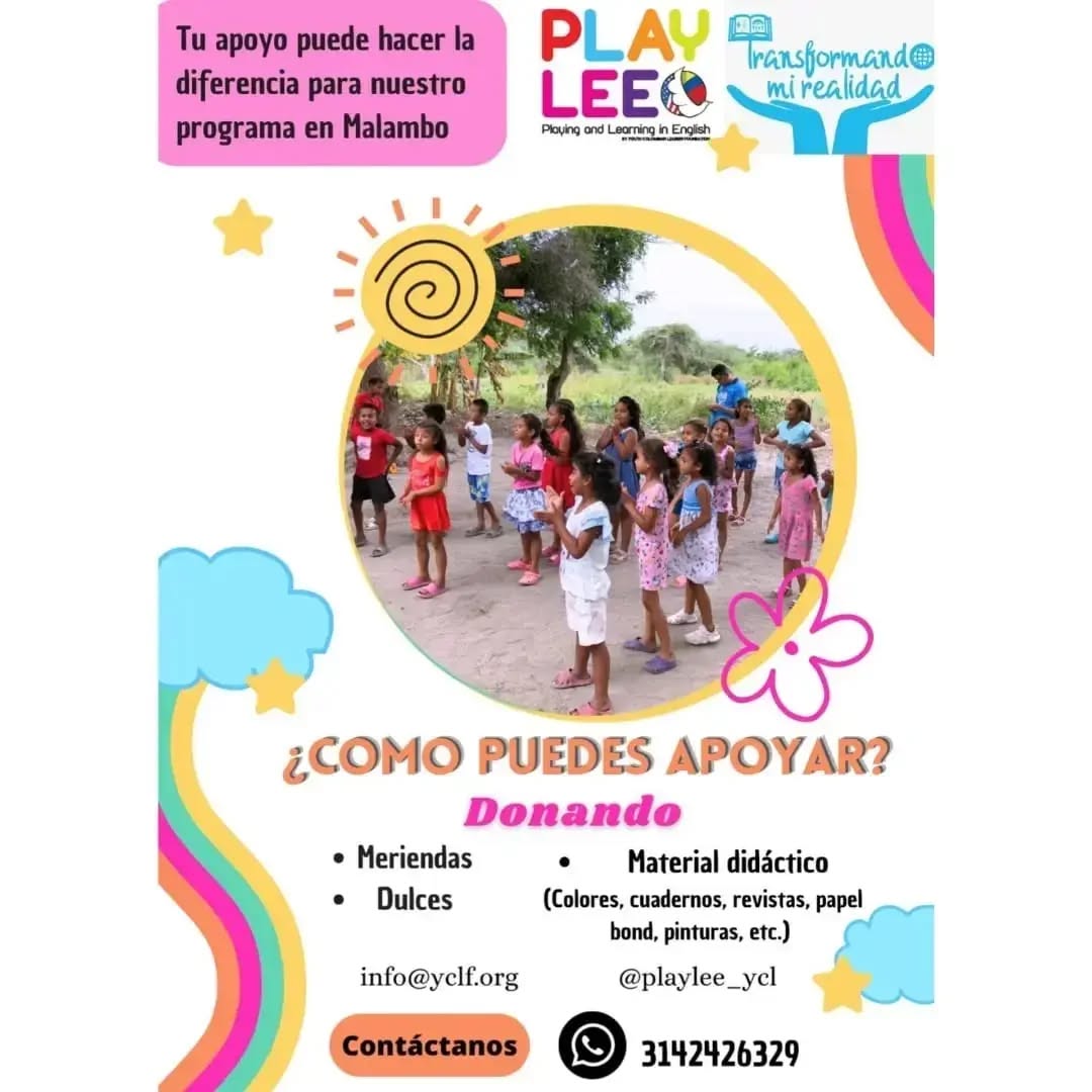Estamos a pocos días de iniciar con este maravilloso programa en el municipio de Malambo y necesitamos de tu apoyo para poder hacerlo posible y brindarle las mejores condiciones a nuestros niños.
Ayúdanos a seguir transformando realidades, con tu apoyo lo lograremos. ¡Anímate y se tu también parte de la transformación social en Malambo!
@transformando_mi_realidad
@playlee_ycl @youth.colombian.leaders