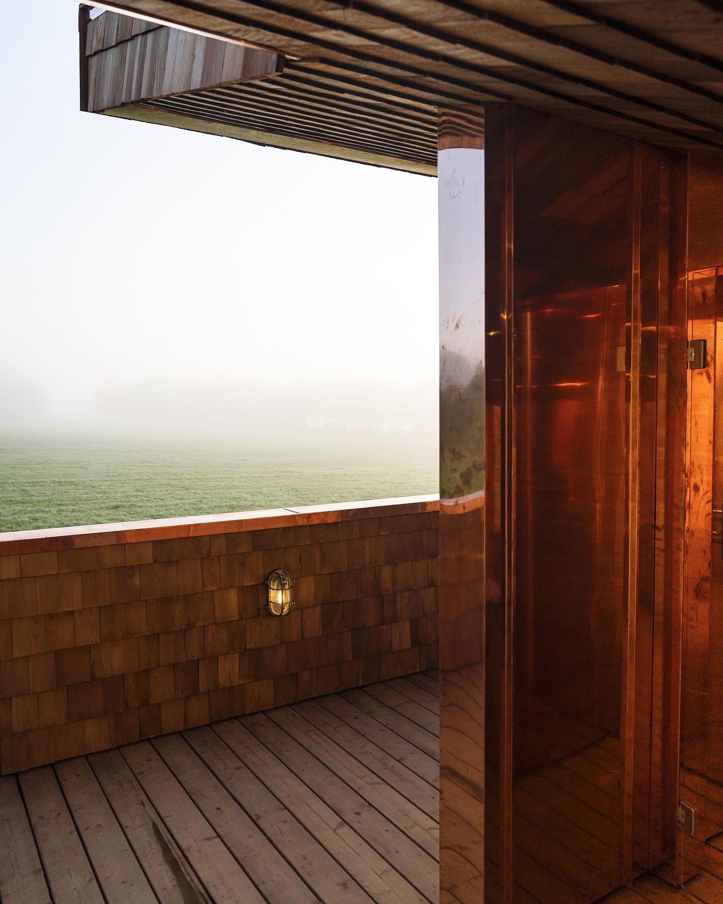 Relax with a view, Oscar’s wellness area covered in fog.