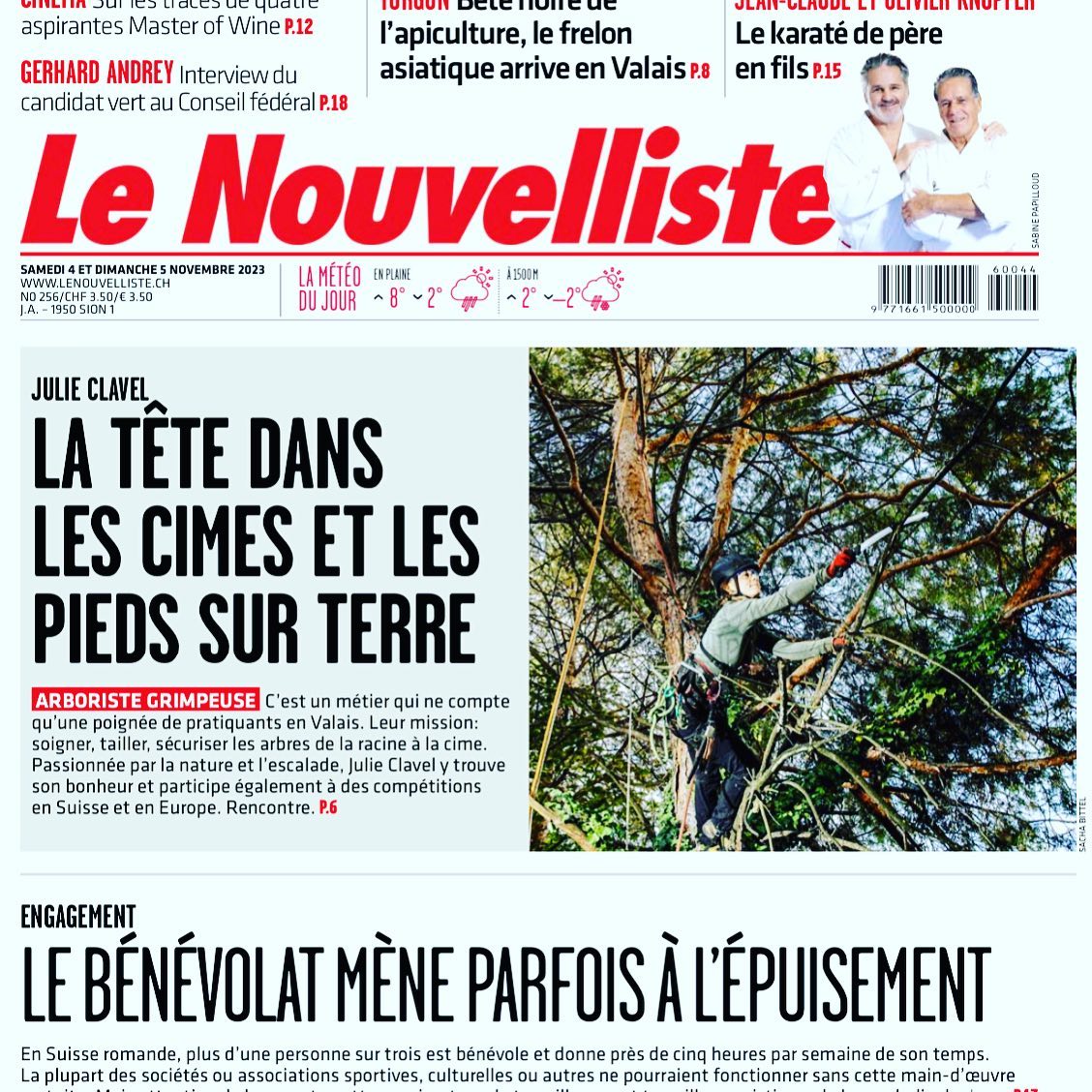 À la une du Nouvelliste !!