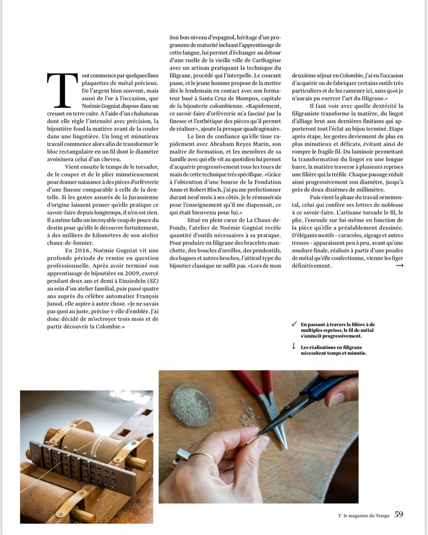 Les procédés de réalisation de bijoux en filigrane captés par l’œil de Sébastien Ladermann pour @t_letemps dans l’atelier @noee_bijoux .
Merci infiniment
@t_letemps
@arthena.ch
#filigrane #filigran #filigrana #filigree #filigranschmuck #filigreejewelry #jewelryprocess #bijouxcreateur #goldschmiedewerkstatt #artisan #artisanbijoutier #creatricedebijoux #madeinswitzerland #noeebijoux