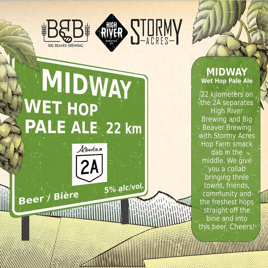 Happy Friday to one and all!
Here's ANOTHER fresh hop beer to add to your fridge. This one comes courtesy of @stormyacreshops , @hrbrewco , and @bigbeaverbrewing
Collaboration at its finest!
Reposted from @hrbrewco
Midway Wethop Pale Ale
ABV - 5.0% | IBUs - 15
Appearance and taste: pale hazy yellow colour, juicy flavour with strong hints of mango and peach with a mild bitterness mixed in.
#albertahopgrowers #AlbertaHops #freshhopbeer #abcraftbeer #localingredients