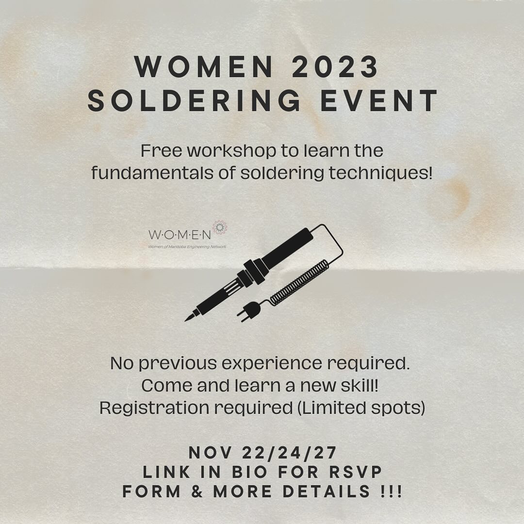Want to gain hands-on experience in soldering? Free soldering workshops will take place on Nov 22/24/27 with an experienced instructor! This is a great opportunity to explore the world of electronics and learn a new skill. Register fast as spots are limited‼️ Check our bio for more details and we hope to see you there!
