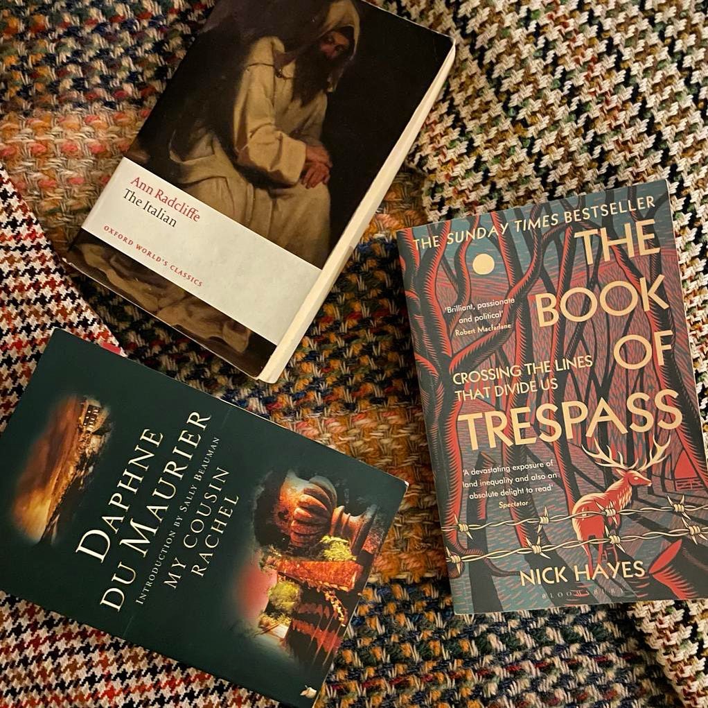 At this time on year, when we aren’t outside making the most of the autumnal colours, we are usually either buying books or reading books. We read quite seasonally, and some books seem particularly well suited to this time of year.
.
In the latest post on our blog, we’ve recommended three reads that seem inherently autumnal:
.
- The Book of Trespass, by Nick Hayes (@nickhayesillustration)
.
- My Cousin Rachel, by Daphne du Maurier
.
- The Italian, by Ann Radcliffe.
.
Enjoy!
.
.
.
.
.
.
#books #livingwithbooks #autumnreads #fallreading #bookstagram #bibliophile #ihavethisthingwithbooks #feelingbookish #slowliving #slowreading #sloereads #bookishflatlay #booksbooksbooks