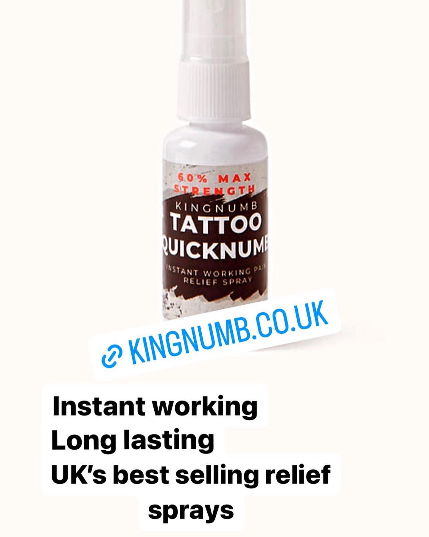 Quicknumb tattoo numbing sprays back in stock! #kingnumb #tattoonumbing #tattoonumb