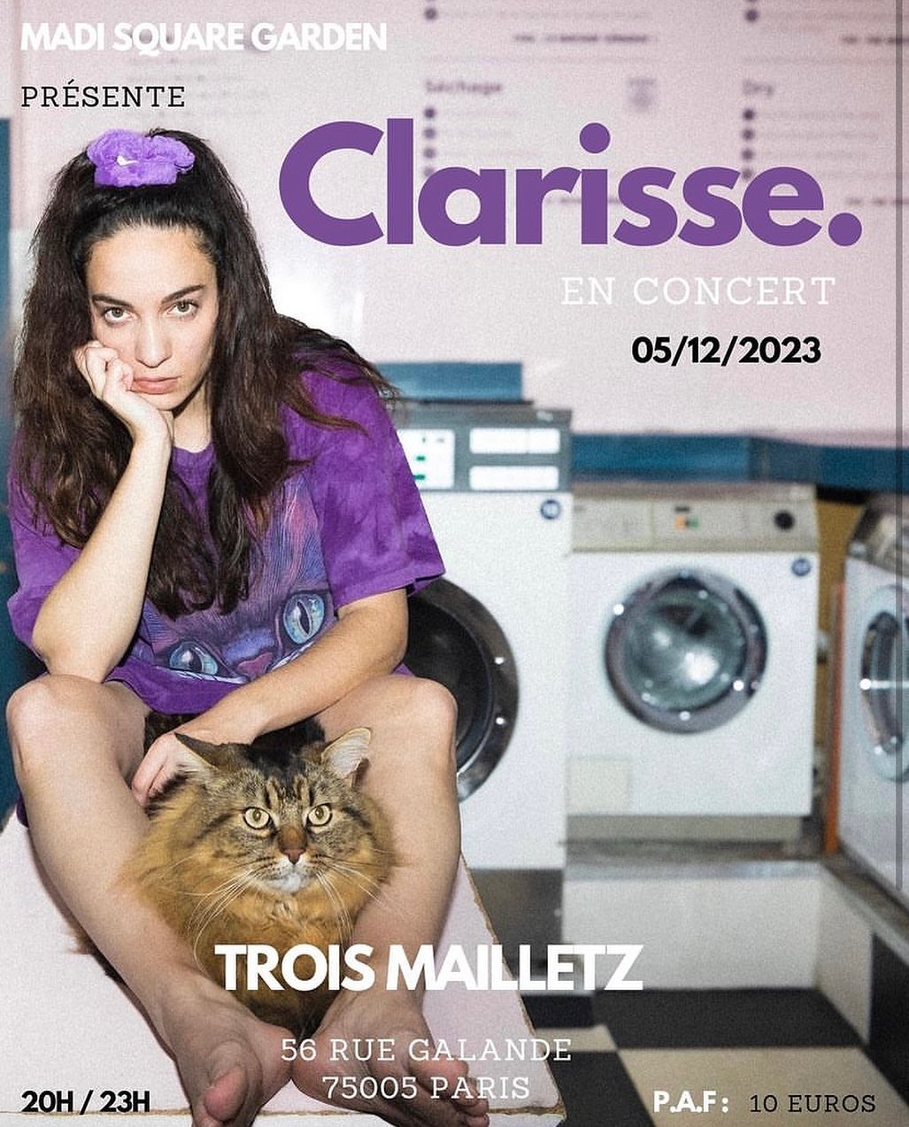 Clarisse en concert aux Trois Mailletz à Paris le 5 décembre! 💖
Wearing @8enain 🫶🏻