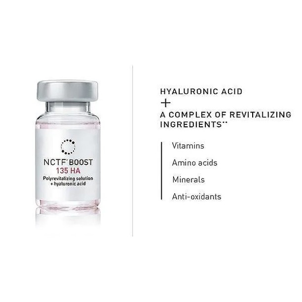 NCTF (New Cellular Treatment Factor) is a revitalizing and anti-aging solution.
NCTF is a combination of vitamins, minerals, amino acids, coenzymes, nucleic acids, and antioxidants. These components are selected for their potential to nourish the skin, stimulate collagen and elastin production, and address signs of aging.
Add NCTF to your next Skin Treatment!
