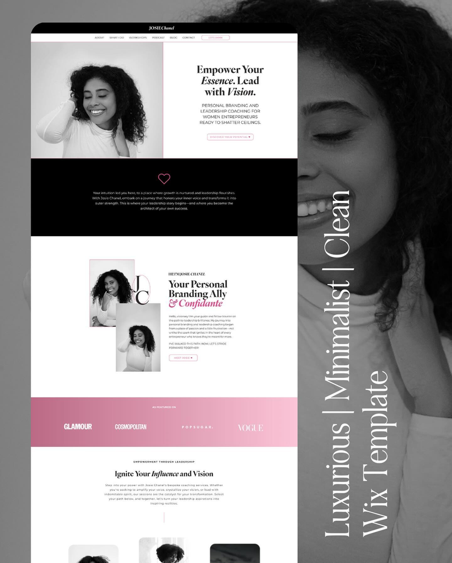 Introducing the newest addition to our DIY template collection: The Josie Chanel. 🖤💖 This template is where simplicity meets luxury, mirroring the timeless elegance of Chanel. Crafted for those who adore minimalist design with a touch of sophistication, it’s perfect for brands that speak the language of luxury. Black, white, and a hint of pink come together to create a clean, yet captivating online presence.
As we approach the end of the year, I understand that times are tough and starting out can be challenging, especially in this economy. Everyone deserves a stunning and effective website, regardless of their budget or business stage. That’s why I’ve created my line of website templates. It’s more than just a template; it’s a beacon of hope for your brand’s future. Because no matter where you are in your journey, your brand should shine bright. Let’s end this year on a high note, with a website that’s as beautiful and unique as your vision. #itsmondaysmuse
#wixwebsite #wixwebsitedesign #websitetemplates
