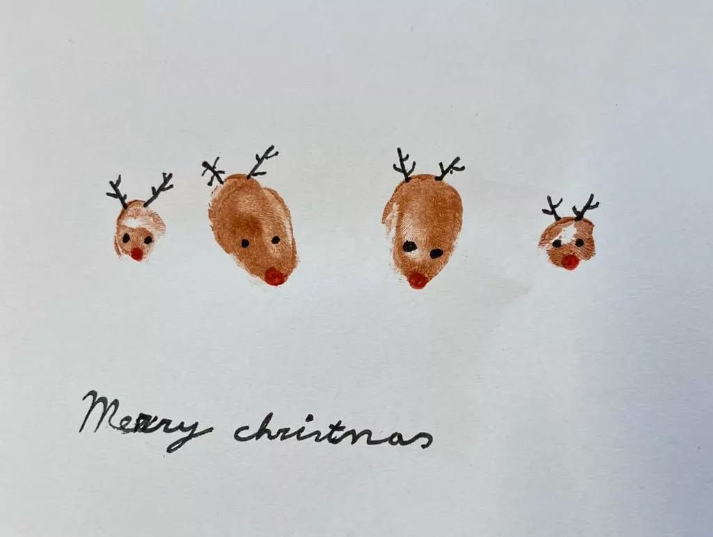 Kerstkaarten knutselen met groep 6. 🦌