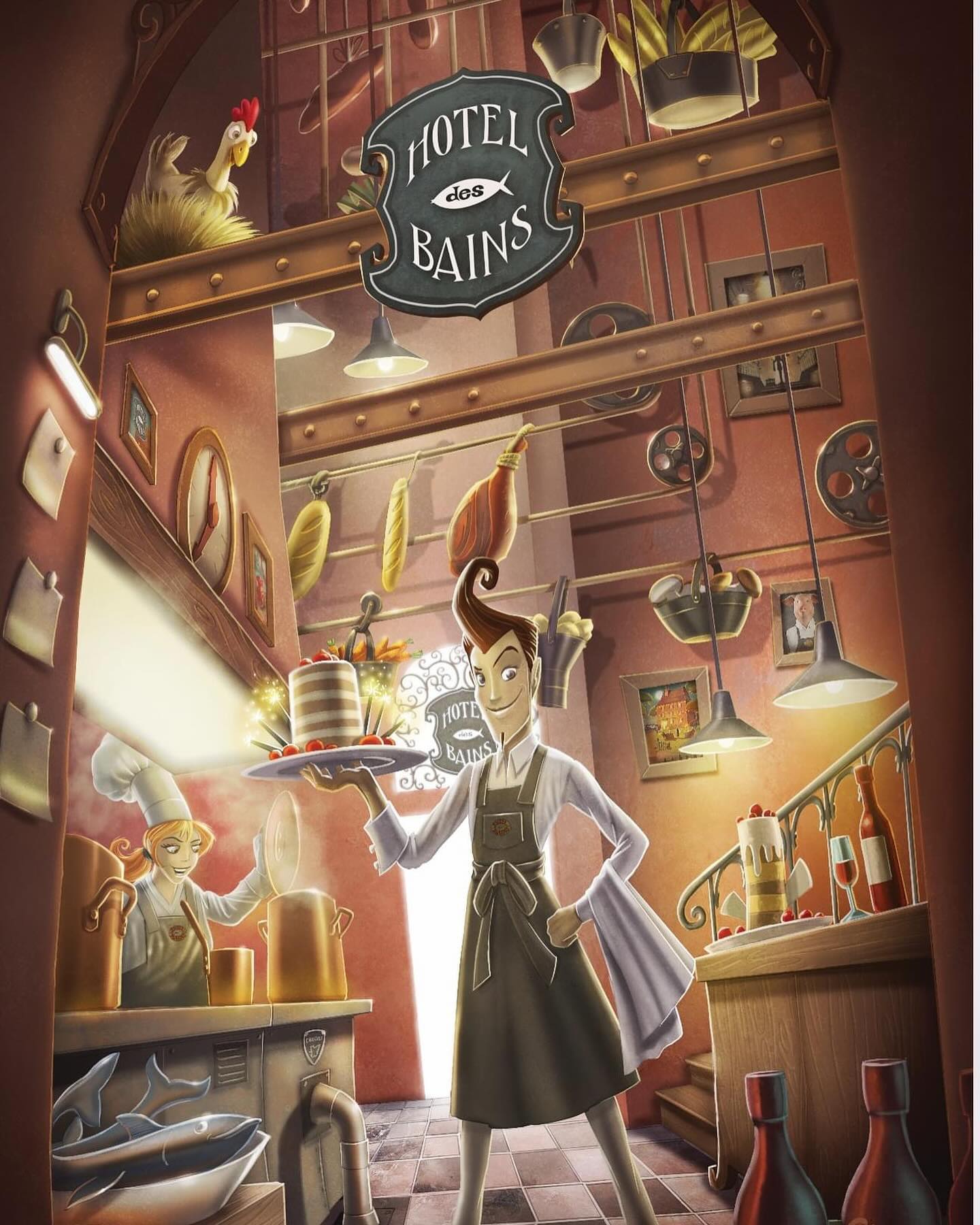 Noël ! Noël !
Amis, amies, fidèles clientes et clients de L'Hôtel des Bains, on vous a concocté plein d'idées de cadeaux pour cette fin d'année !
1/ Des bons cadeaux repas du montant que vous choisirez, valable 6 mois ! à retirer au restaurant directement !
2/ Venez fêter la fin d'année en famille ou en groupe, dans ce que le magazine "Terres de Vins" appelle "La Brasserie de l’Isère ». L’Hôtel des Bains est également une table recommandée par "Gault et Millau » ,et se trouve parmi les adresses incontournables et cachées du livre des journalistes Alicia Dorey, du Figaro, et Goulven Le Pollès, du magazine le Fooding , « Tour de Tables » !
3/ Pour votre réveillon, une suggestion à emporter le 24 matin et midi.
Terrine de foie gras maison - poulet de Bresse aux morilles - gratin - Brillat-Savarin truffé .
4 / L'Hôtel des Bains, 2 fois récompensé cette année comme meilleure carte des vins de France ( par la Revue du Vin de France et le magazine Terres de vins ) vous propose 3 packs de 3 ou 6 bouteilles sélectionnées dans notre cave par notre équipe au prix de
50/100 €, 100/200 €, 150/300 €
dessin Olivier Derouetteau Illustrateur