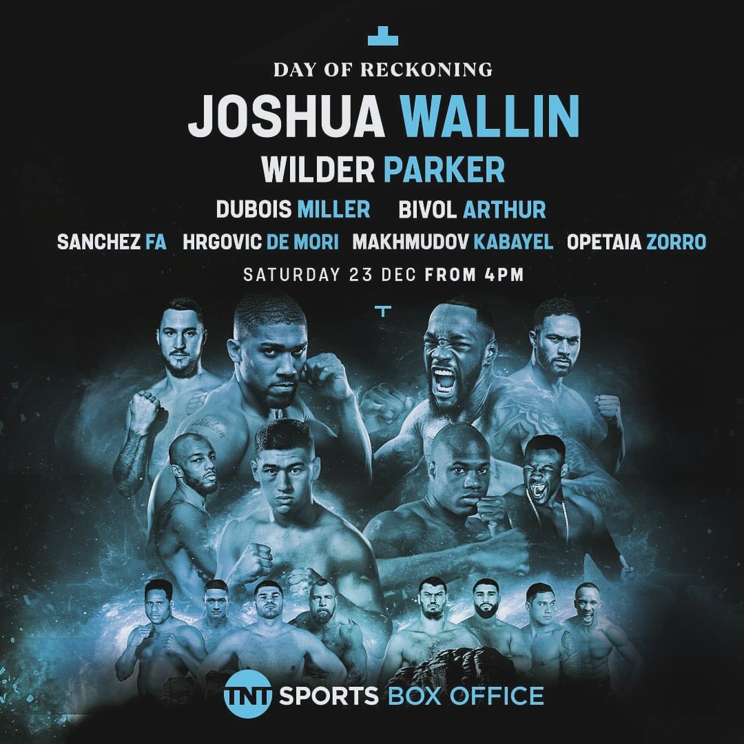 🥊Joshua vs. Wallin 🔔
Showing live Saturday 23rd December from 4pm
Please note we are only accepting confirmed bookings.
To book please call 020 3583 8548 Or book via direct message on instagram
Please ensure that the contact number you use to book is correct and working as we will be contacting you prior for confirmation.