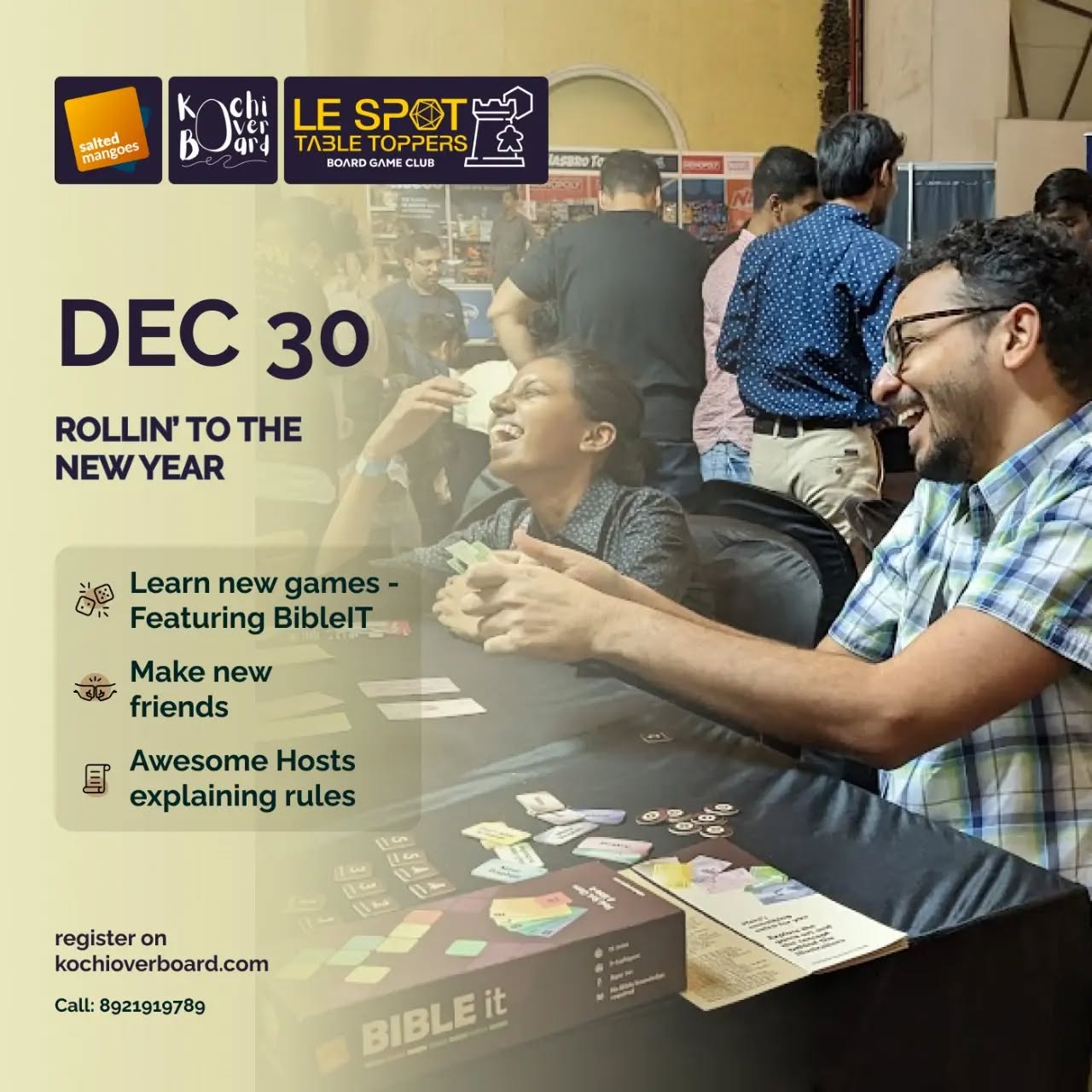 Ready for Kochi's final game night this year? Come join us at French Toast this weekend to have some cheers and fun times with us. (Featuring Bible-it)
Register on KochiOverboard.com