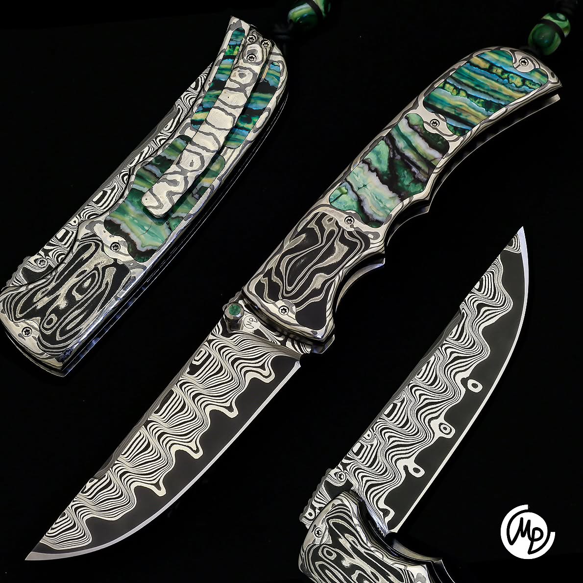 Hunter w 3 inlays - tricky build for the end of this year🔥 #ffmagnacore blade, #mammothivory inlays, #Rainbowzr handle and clip w #obsidian grind. MagnaCORE blade revealed pretty neat😉 Powered by @futuronforge