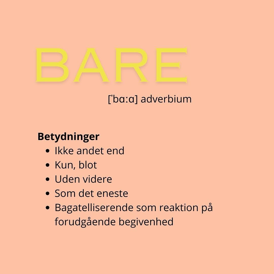 J E G S K A L B A R E 🫠
Når vi siger ‘bare’ er det som oftest det modsatte sf bare. Jeg skal bare tage mig sammen (hvad det så egentlig overhovedet betyder??)/tabe mig/stoppe med at ryge/tilgive/være mere nærværende/holde op med at…(indsæt selv)
Hvis det var nemt og bare lige havde vi gjort det for længst. Måske endda end ikke overvejet, at det kunne være noget vi gerne ville ændre.
Når vi siger bare om noget, der er svært, kan det fjerne os, for det vi gerne vil have til at gå i opfyldelse. Vi mangler endnu at erkende, at det er et projekt, der er alt andet end bare lige. Som kræver fokus, ændringer, opgør, vedvarenhed - og som vi måske skal give op til flere forsøg, førend lykkes.
Så hvor bare er de ting, du siger bare om, egentlig?
#psykoterapi #samtaleterapi #narrativterapi #psykoterapeut #psykoterapeutmpf #psykologi