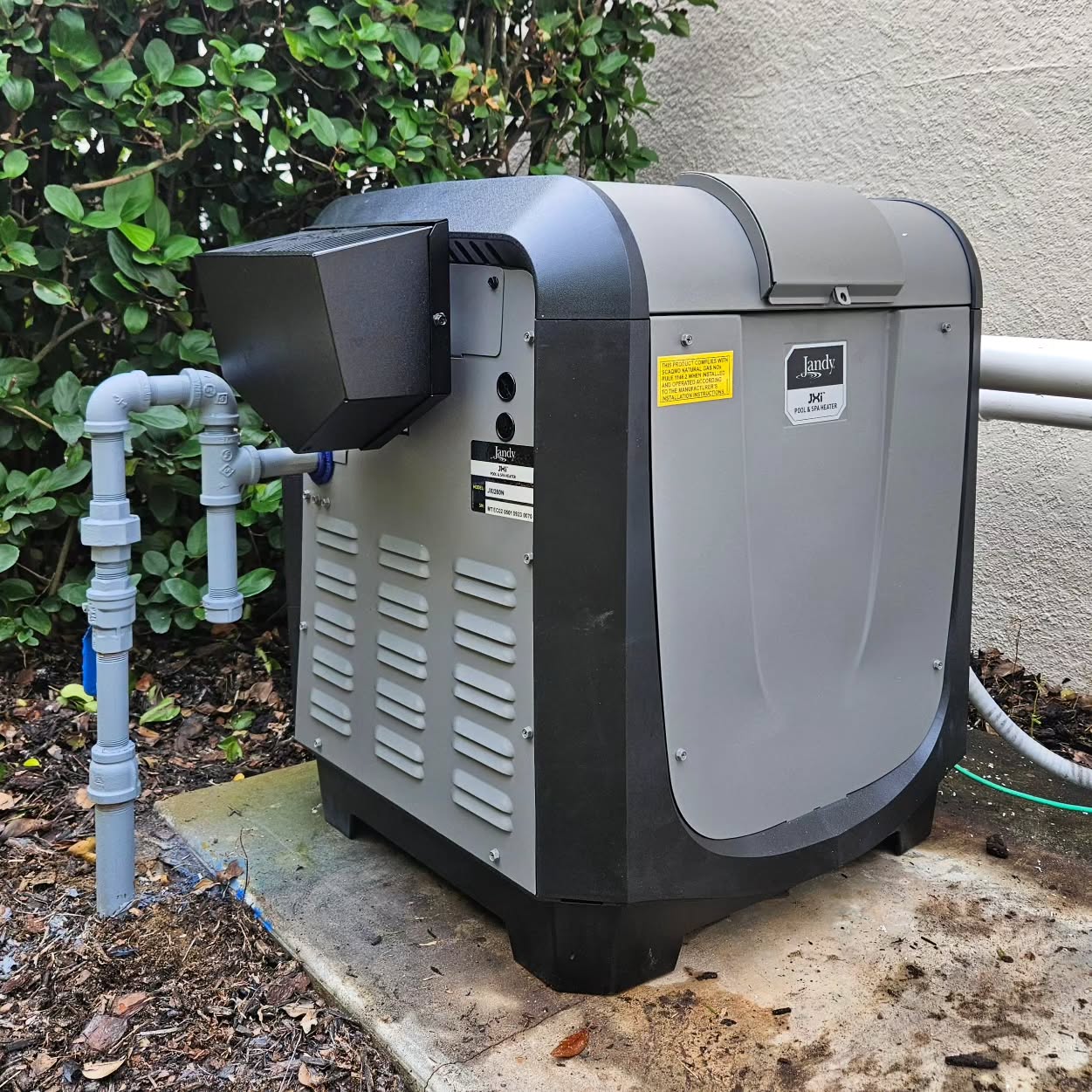 Fresh & Clean Install on this Jandy JXI, complete with control guard, and a 2 year part & labor warranty.