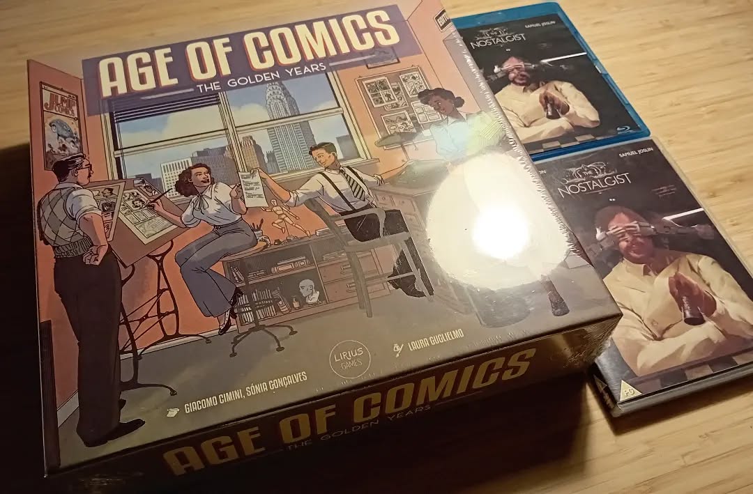 I'm looking forward to sitting down soon with my wife and two comic book-making boys to play Age of Comics: The Golden Years by Lirius Games @liriusgames. A very promising, rich, new board game from the talented imaginations of filmmaker Giacomo Cimini (The Nostalgist) and economist Sónia Gonçalves.
#liriusgames
#ageofcomicsgame #boardgames #tabletopgaming #boardgamegeek #boardgamesofinstagram #boardgamer #boardgamephotography #giochidatavolo #jogosdetabuleiro #jeuxdesociété #juegosdemesa #brettspiele #kickstarter #comicbooks #comicbookcovers #goldenagecomics