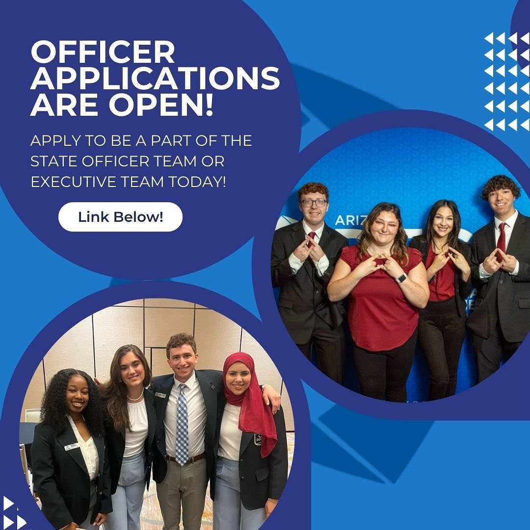Do you want to expand your leadership opportunities? Apply to join the State Officer team or Executive Officer Team. It’s a great opportunity to connect with peers and learn new leadership skills. ALL applications are due 2/8 and there will be no exceptions to this date.