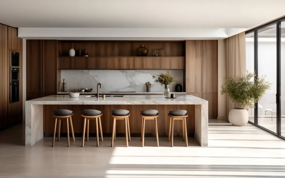 Brown tones take centre stage in this beautiful kitchen 🤎
