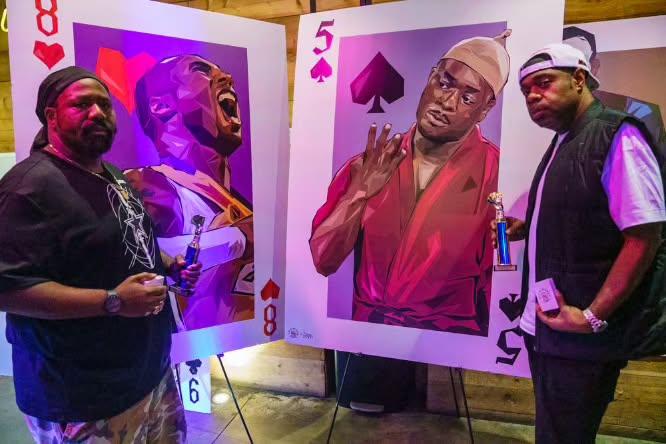 🃏Our Sip N Spades Art Basel Champions left with two life-sized prints of our new Sip N Spades Playing Card Deck designed by @graphatik ‼️ I think it's time we come home to New York and properly launch this deck back home! Stay tuned for some announcements coming soon & hit the link in our bio to order your decks! #sipnspades #playingcards #spades #graphatik #artbasel #art