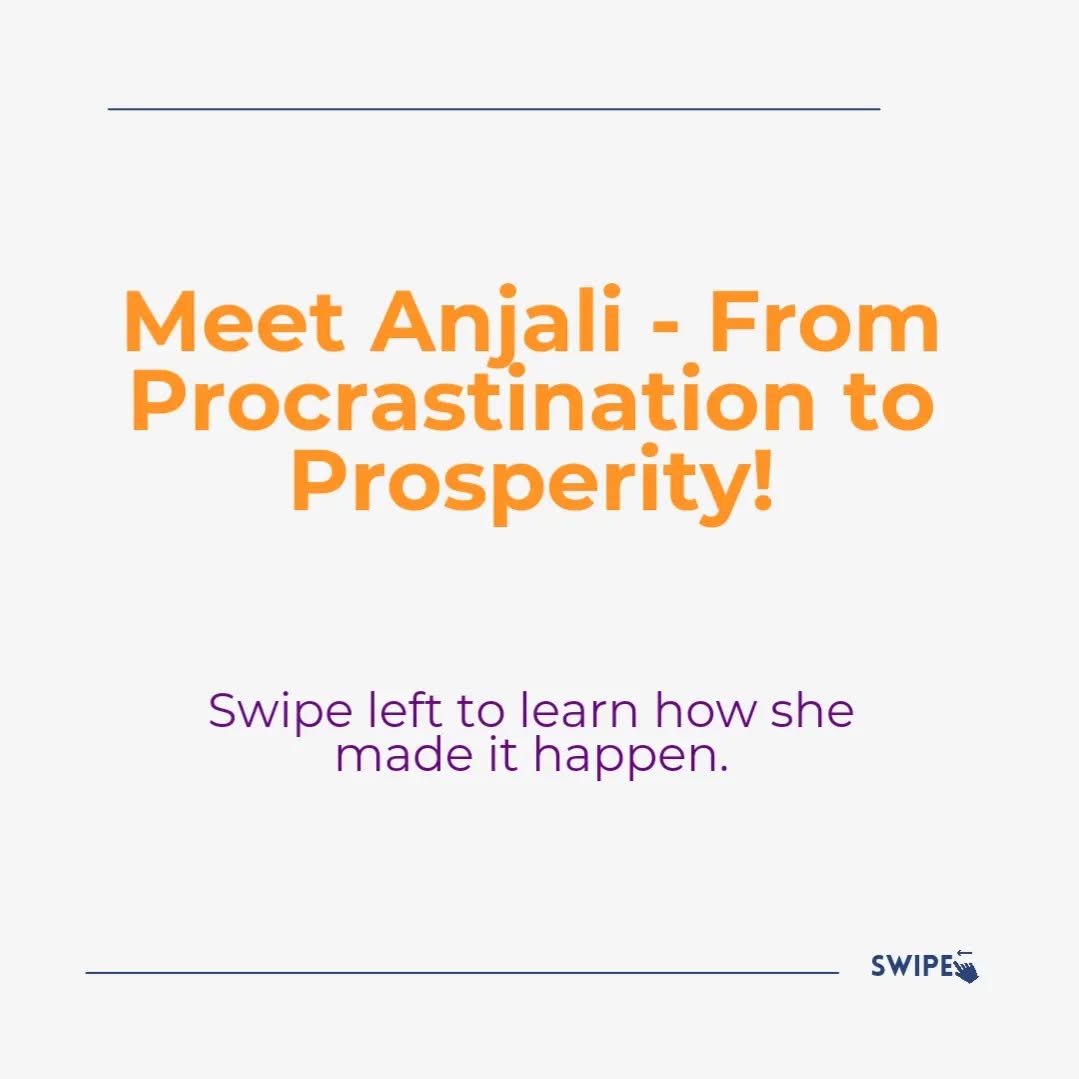 Unlocking the power of transformation: Join Anjali on her inspiring journey from procrastination to prosperity with the impactful coaching of Dhanashree.
Did you Sign up yet to transfer your finance too
Sign up for our upcoming group class "MASTERING MONEY " Starting tomorrow!!
DM for Details
#MasteringMoney #FinancialTransformation #SuccessJourney#MoneyCoaching #FinancialFreedom
Financialservices,SuccessStory,MoneyMastery,Online course,Coaching