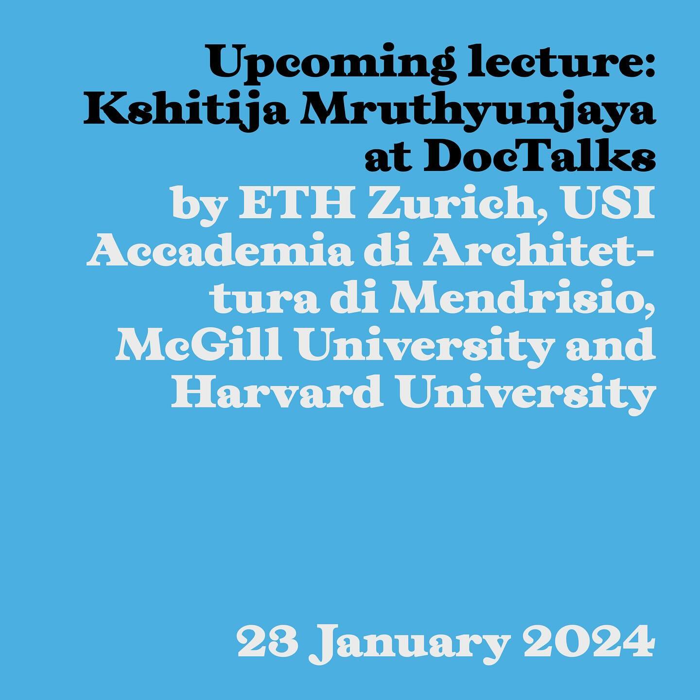 Today at 16:30 our guest researcher Kshitija Mruthyunjaya will present her work online in ETH’s Doc Talk series. The link is available on the Doc Talks website @kshitija__m @doctalks___