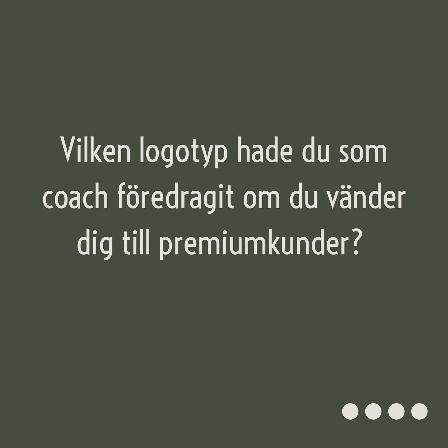 SÅ MÅNGA COACHER TAR DÅLIGT BETALT.
Många av mina kunder kommer till mig för att de vill höja sina priser.
Men de attraherar fel målgrupp. De attraherar inte en premiumkund som har råd med deras tjänster.
Det behövs en rebrand av deras visuella kommunikation. ☺️
Färger, typsnitt, bildspråk och loggor behöver vara tilltalande till en premiumkund.
Om du som coach fick dessa två logotyper som alternativ och ska erbjuda premiumtjänster - vilken hade du valt?👇🏼
#grafiskdesign #grafiskprofil #varumärke #varumärkesbyggande #varumärkesstrateg #varumärkesdesign #branding #branddesigner #visuellekommunikation #visuellidentitet #logga #logotyp #entreprenör #coach