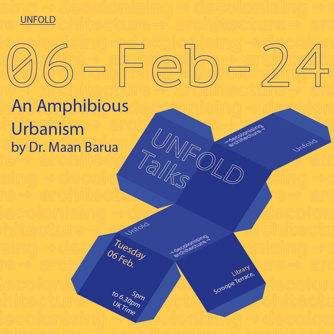 Join us Tomorrow Feb 06 at 5:00pm for a talk by Dr Maan Barua from the Department of Geography, on ‘An Amphibious Urbanism’. The event will be held in the historic Department of Architecture Library at Scrooge Terrace - come out and enjoy the evening!