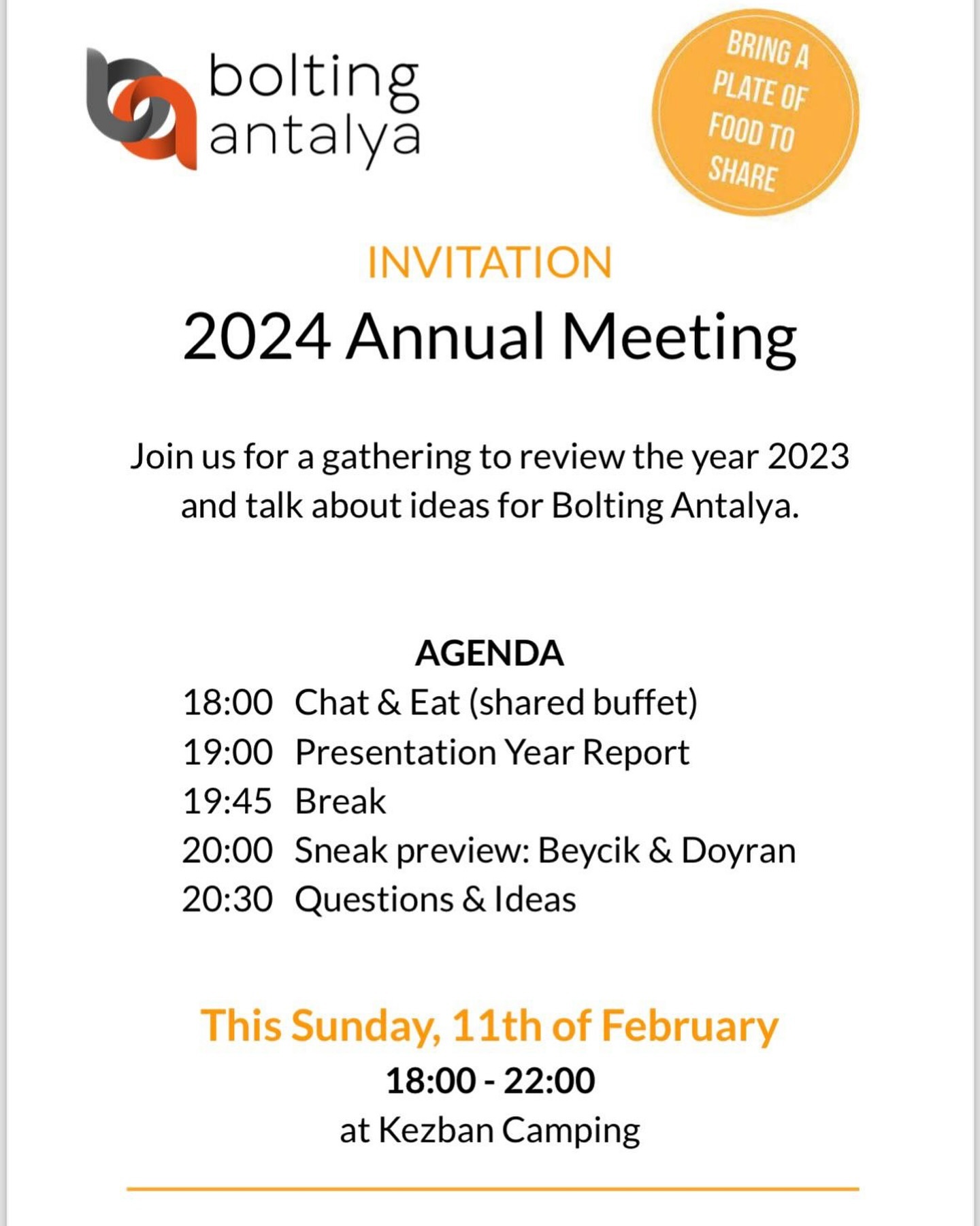 Merhabalar
Bolting Antalya olarak toplanmanın vakti geldi de geçiyor bile. Biz birlikte olmaktan mutluluk duyuyoruz. Hazır bir araya gelmişken de, geçen sene ne yaptığımızı sunacak, yeni sektörleri tanıtacak, yiyip içip sorularınızı yanıtlayacağız.
Burada tırmanan herkesin Bolting Antalya’nın bir parçası olduğunu biliyoruz. Herkesi bekleriz.
Tarih: 11.02.2023
Saat: 18:00
Yer: Kezban Guest House
.
Hi everyone
We as Bolting Antalya think that it’s time all of us get together. And while we’re together, we would like to present what we did in 2023, introduce new sectors and answer your questions.
We know that everyone climbing here is a part of Bolting Antalya.
Everyone is welcome.
Date: 11.02.2023
Time: 18:00
Location: Kezban Guest House
#climbing #bolting #rockclimbing #Geyikbayiri #Antalya