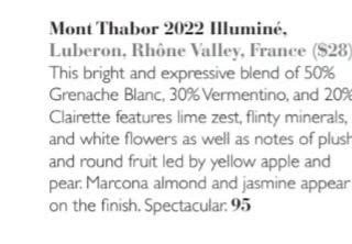 Super nice, une jolie publication pour notre illuMiné blanc 2022 bio.
Thank @tastingpanel and @jcristaldi
#vinsluberon #vignoblesmontthabor