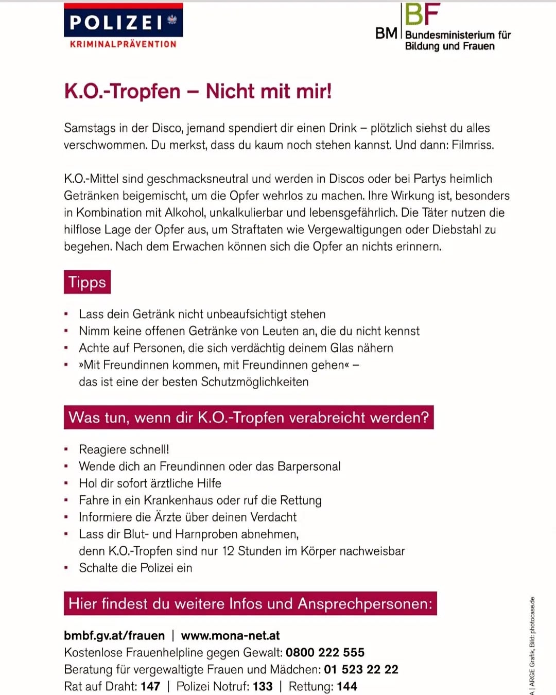 "Abends sicher fortgehen und sicher wieder nach Hause kommen!"
.
K.O.-Tropfen können das vermiesen.
Sei achtsam, wenn Du unterwegs bist!
.
#kotropfen #vivid #prävention #Sicherheit #schauaufdichschauaufmich #kampagne #abendsunterwegs #jugend #Eltern