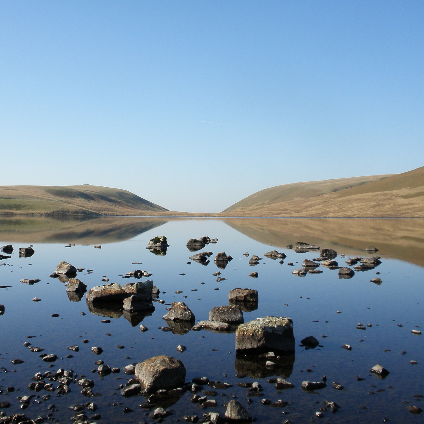 The view across Burnmoor Tarn to Burnmoor Lodge