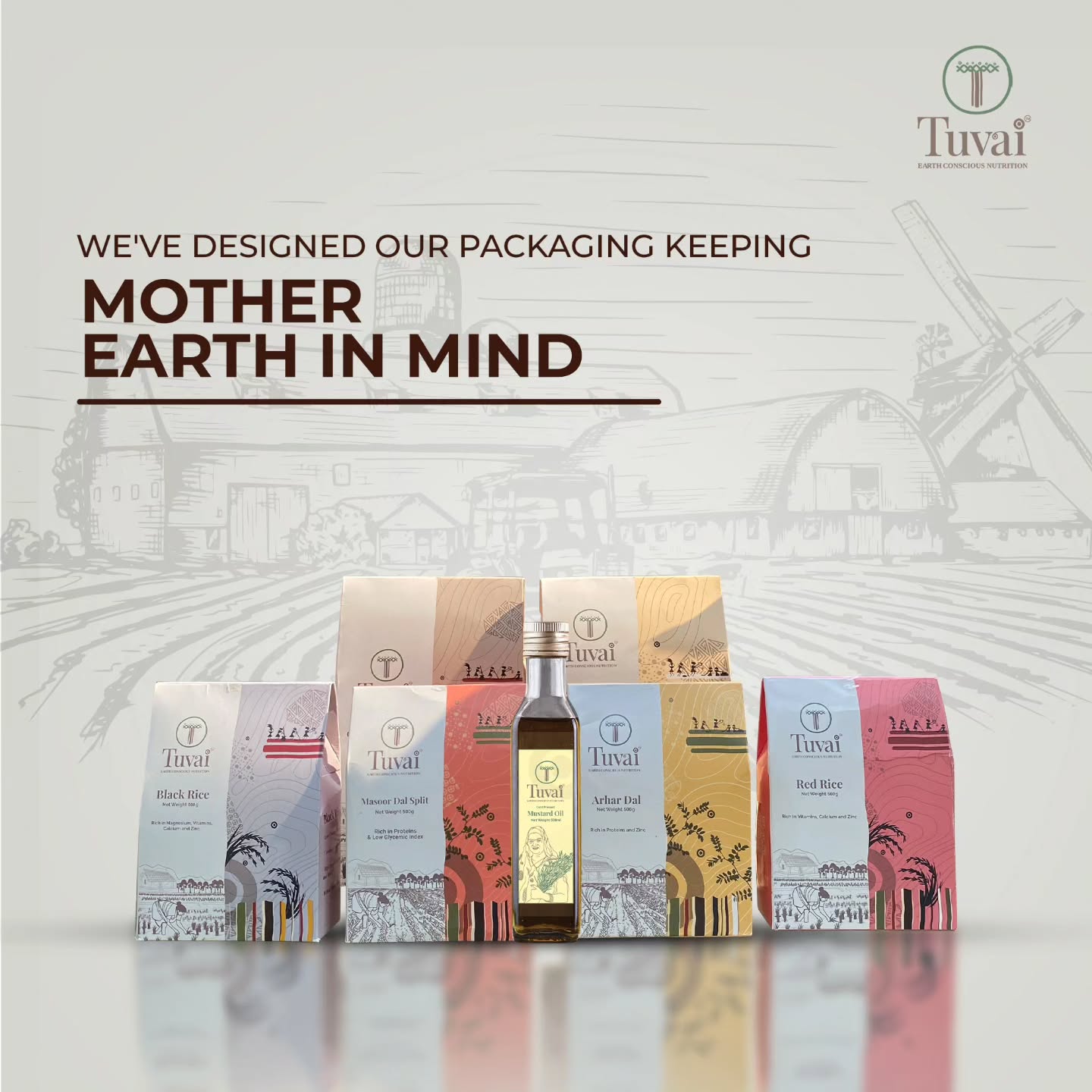 At @tuvainature , our packaging represents our philosophy of 'Earth Conscious Nutrition', as it not only protects your food, but is also made from recyclable Earth-friendly material.
Crafted from responsibly sourced, biodegradable materials, each package is a small step towards a greener future. We believe in reducing waste without compromising on taste. Our package is designed for recyclability, ensuring it can be repurposed or recycled after use. By choosing @tuvainature you’re not just enjoying delicious natural food - you’re championing a movement towards a more sustainable future🌱
Shop our premium natural products at www.tuvainature.com
-
-
#tuvainature #organicproduct #jharkhandpride #organicgoodness #farmerslife #indianfarmers #sustainbleagriculture #traditionalfarmingpractices #organicfarmers #organicfarming #amritkrishi
#earth #conscious #nutrition #nativeseeds #amritkrishi #sustainablefarming