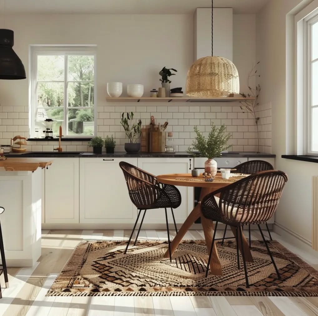 This cozy kitchen proves that small spaces can still pack a punch! With a quaint dining table nestled next to the cabinets, it's a refreshing change from the expansive kitchens dominating our feeds. What do you think?
.
.
.
#smallkitchen #diningtable #interiorsindubai #kitchendesign #kitchendesigner #kitchendesign #bespokekitchen #handmadekitchendubai #kitchendining #smallhome #rattan #metrotiles
#whitekitchen #kitchendesignservice