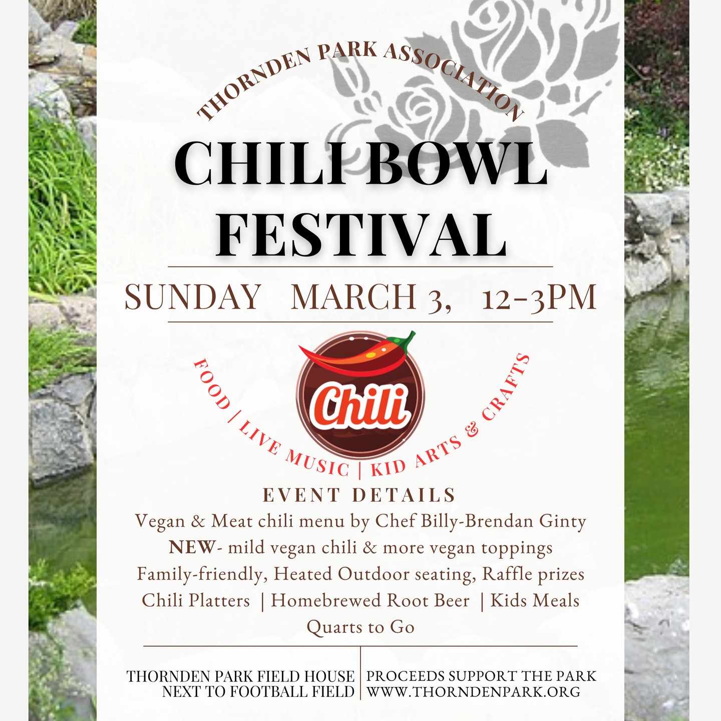 Join us this Sunday, March 3, from noon-3pm at the Thornden Park Field House. See you there!