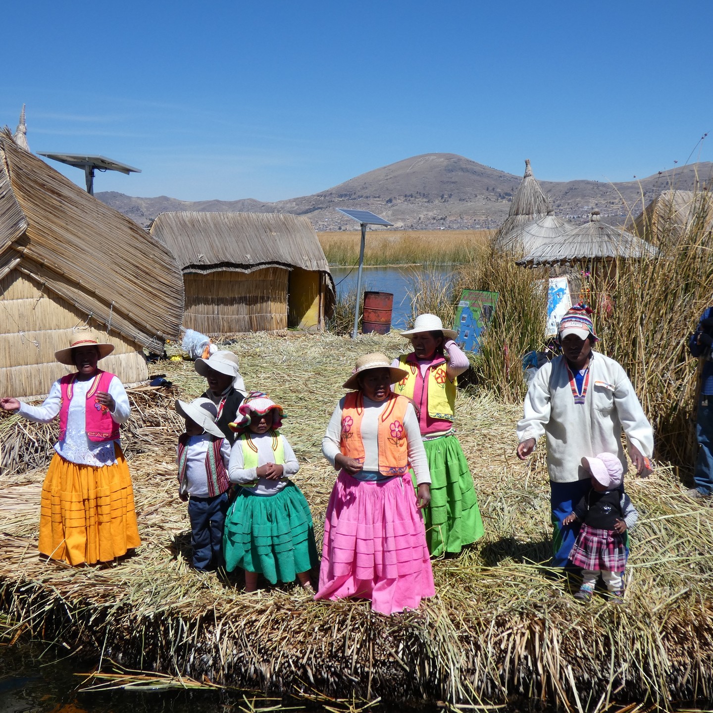 Leaving our floating island on Lake Titicaca