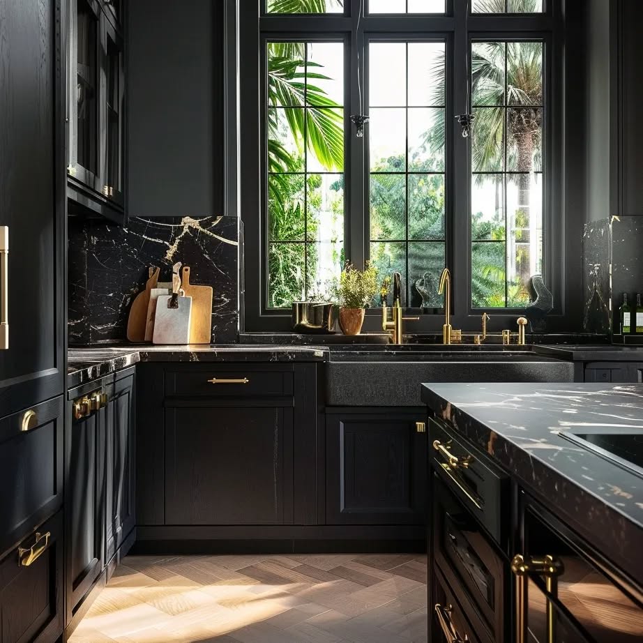 Are you looking to redo your kitchen? I offer a free design consultation in Dubai. I specialise in Shaker kitchens and would love to advice you on the best layout for your home. Check out my website or get in touch to discuss your project further!
This black kitchen is one that I recently dreamed up for a customer who wanted a timeless Shaker look but wanted something quite dramatic, so black cabinetry combined with aged brass hardware seemed like the perfect fit. What do you think?
.
.
.
#designservice #dubaidesigns #dubaihomes #dubaikitchens #kitchendesign #kitchendesigner #shakerkitchen #scandikitchen #japandikitchen #shakerstyle #shakercabinet #blackkitchen #darkkitchen #modernshaker #herringbonefloor #oakflooring #blackcountertop #blackmarble #blacksink #belfastsink