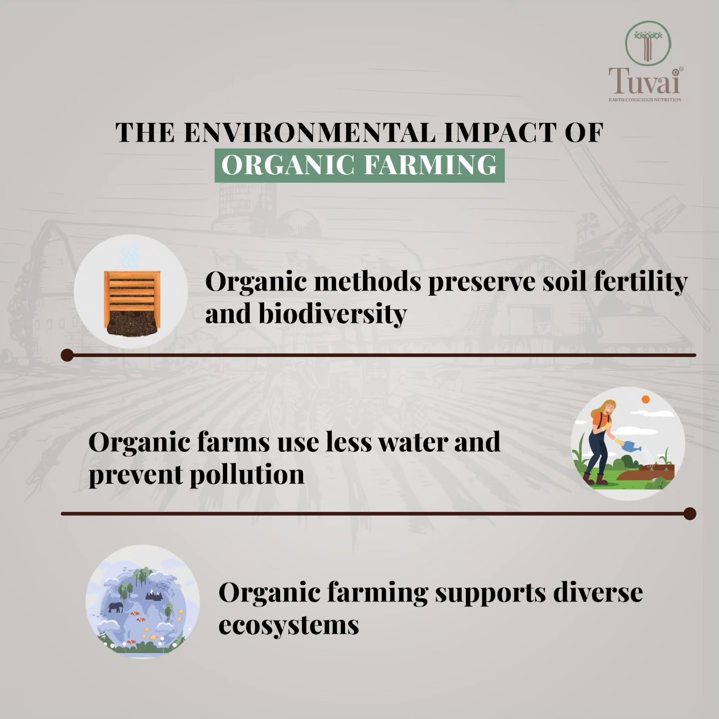 Organic farming enriches the environment with sustainable practices that promote biodiversity, conserve water, and reduce carbon footprint. From nurturing soil health to conserving water and promoting biodiversity, organic practices pave the way for a more sustainable future.
Our commitment to organic farming extends beyond just food, it's about nurturing the environment too.
Shop our premium natural products at www.tuvainature.com
-
-
#tuvainature #organicproduct #JharkhandPride #OrganicGoodness #farmerslife #indianfarmers #sustainbleagriculture #traditionalfarmingpractices