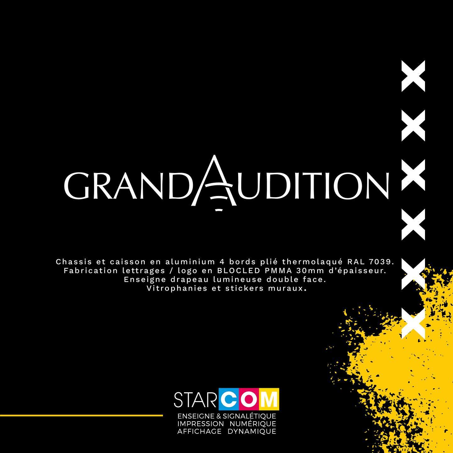 🌟✨ Starcom illumine Grand Audition à Nogent sur Marne ! ✨🌟
Nous sommes fiers de vous présenter notre dernière œuvre, une combinaison parfaite de technologie et de design :
• Un châssis élégant et un caisson en aluminium 4 bords plié, tous deux thermolaqués en RAL 7039, pour un rendu contemporain et raffiné.
• Des lettrages et un logo en BLOCLED PMMA de 30 mm d’épaisseur, apportant profondeur et éclat à la marque.
• Une enseigne drapeau lumineuse double face qui attire le regard et guide les clients vers leur destination auditive.
• Des vitrophanies et stickers muraux qui transforment l’espace et parlent à l’imagination.
Chez Starcom, nous croyons que la première impression doit toujours être mémorable. C’est pourquoi nous créons des enseignes qui non seulement signalent votre présence, mais racontent aussi l’histoire de votre marque.
.
📞04 91 33 23 47
👨💻www.imprimenseigne.fr
.
.
#StarcomMarseille #SignalétiquePremium #GrandAudition #ImpressionNumérique #InnovationVisuelle#enseigne #made #fabrication #artisanat #artisan #design #logo #3dletters #enseignmarseille #marseille#enseignelumineuse #led #signaletique #logo #fabrication #devanture #commerce #paris #ledsign