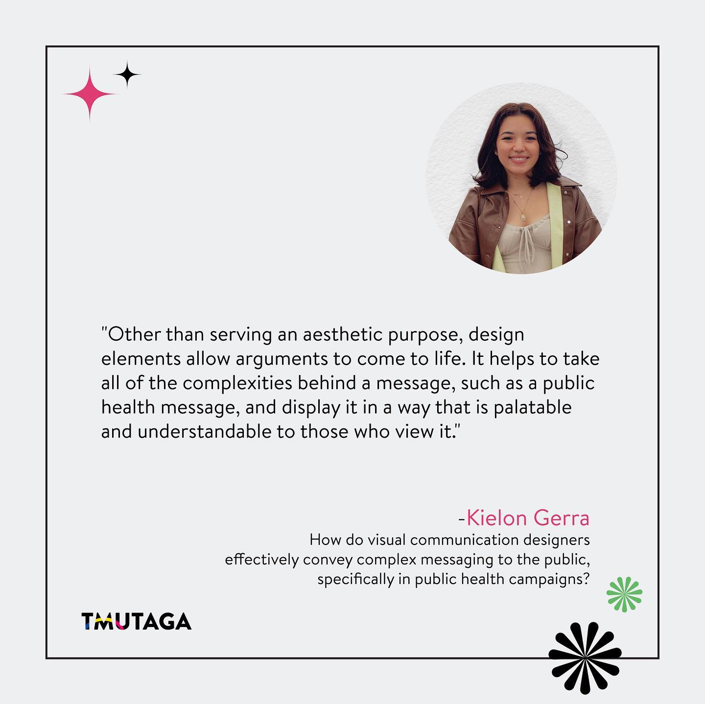 How do visual communication designers effectively convey complex messaging to the public, specifically in public health campaigns?
By Kielon Gerra
🦋✨
Visit our website to listen to the audio version of Kielon Gerra's thesis!