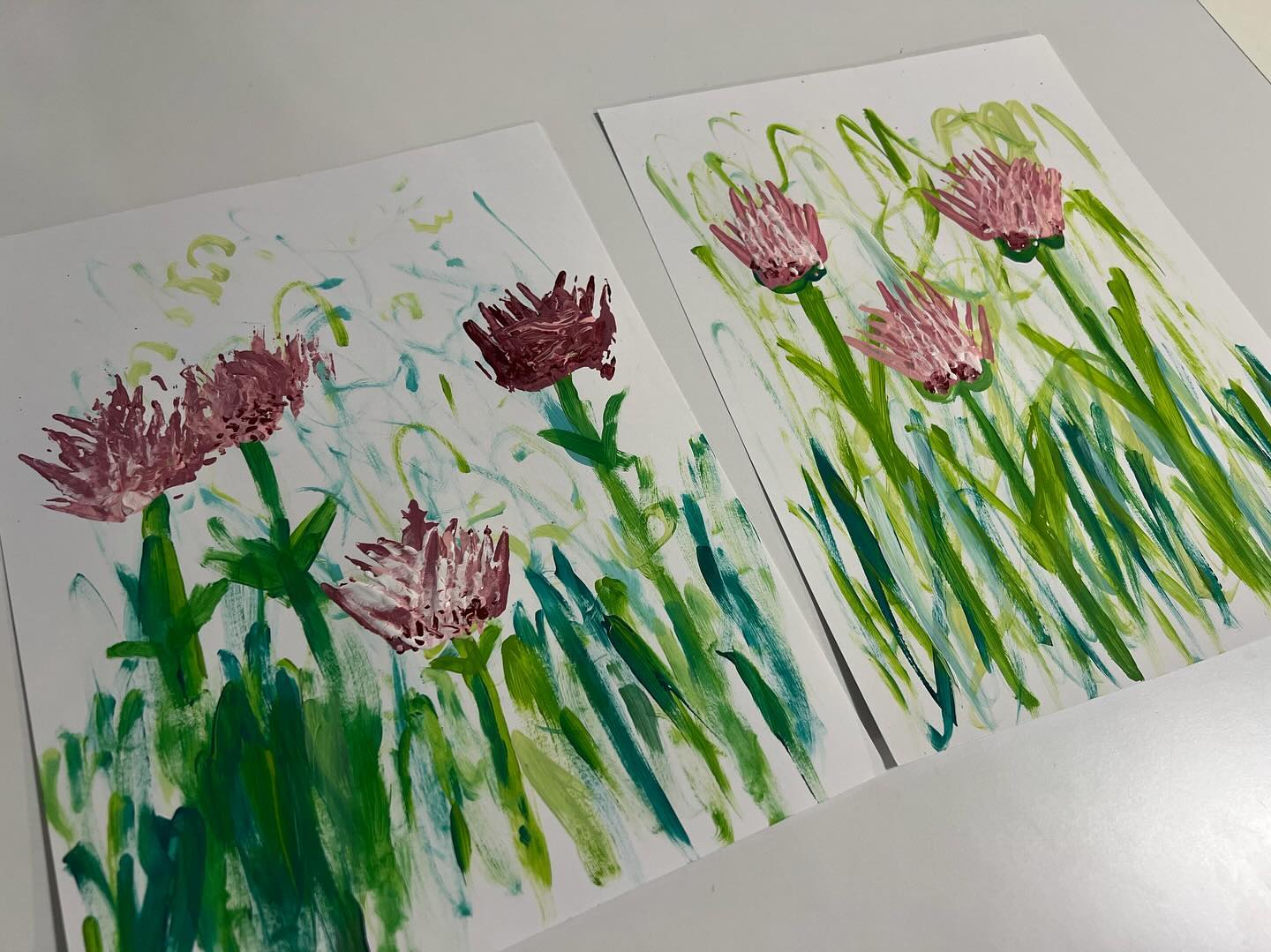 Simple flower art using a fork.